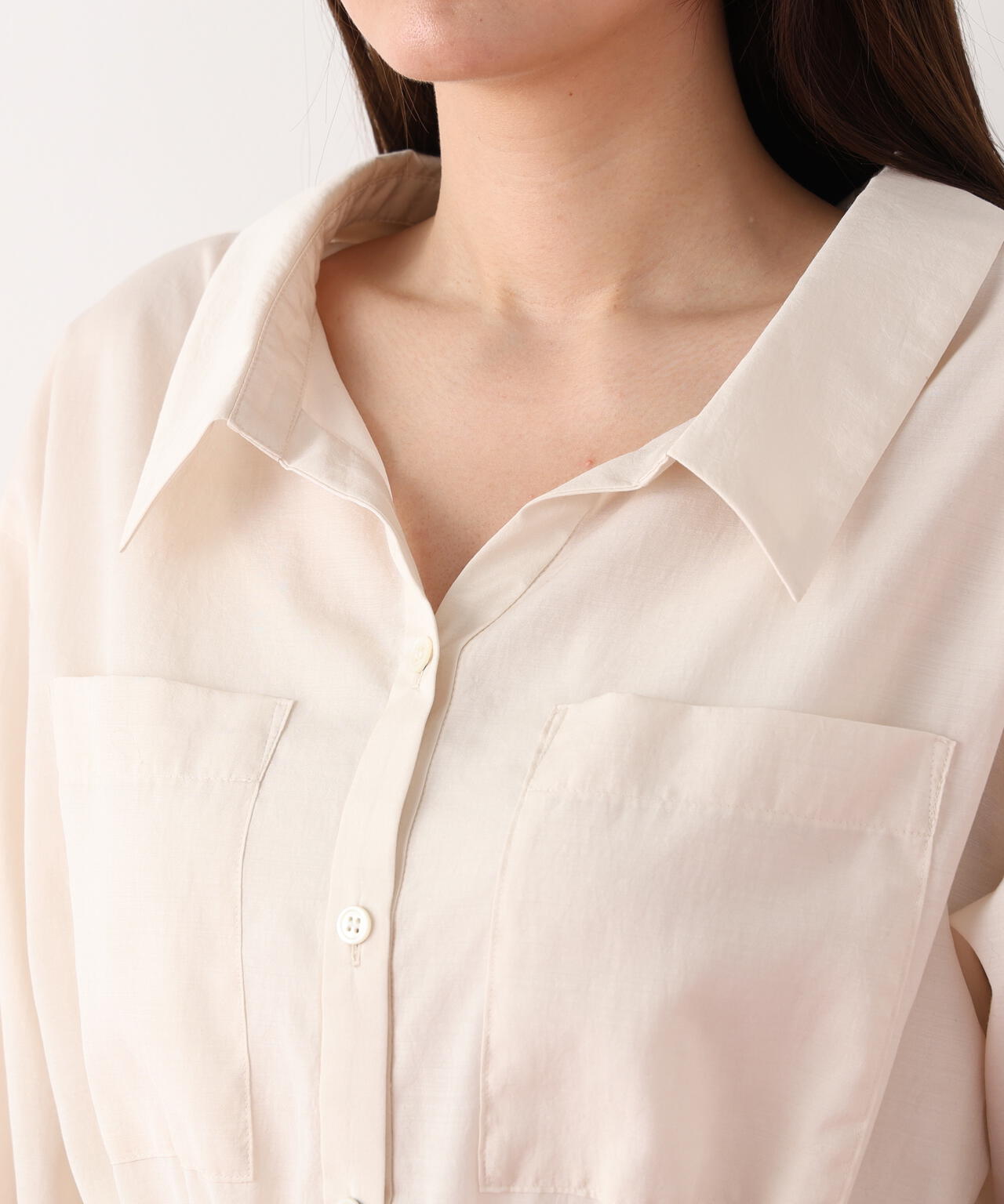 ブライトローンロングシャツワンピース