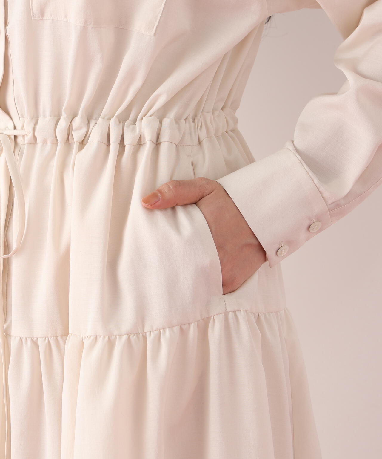 ブライトローンロングシャツワンピース