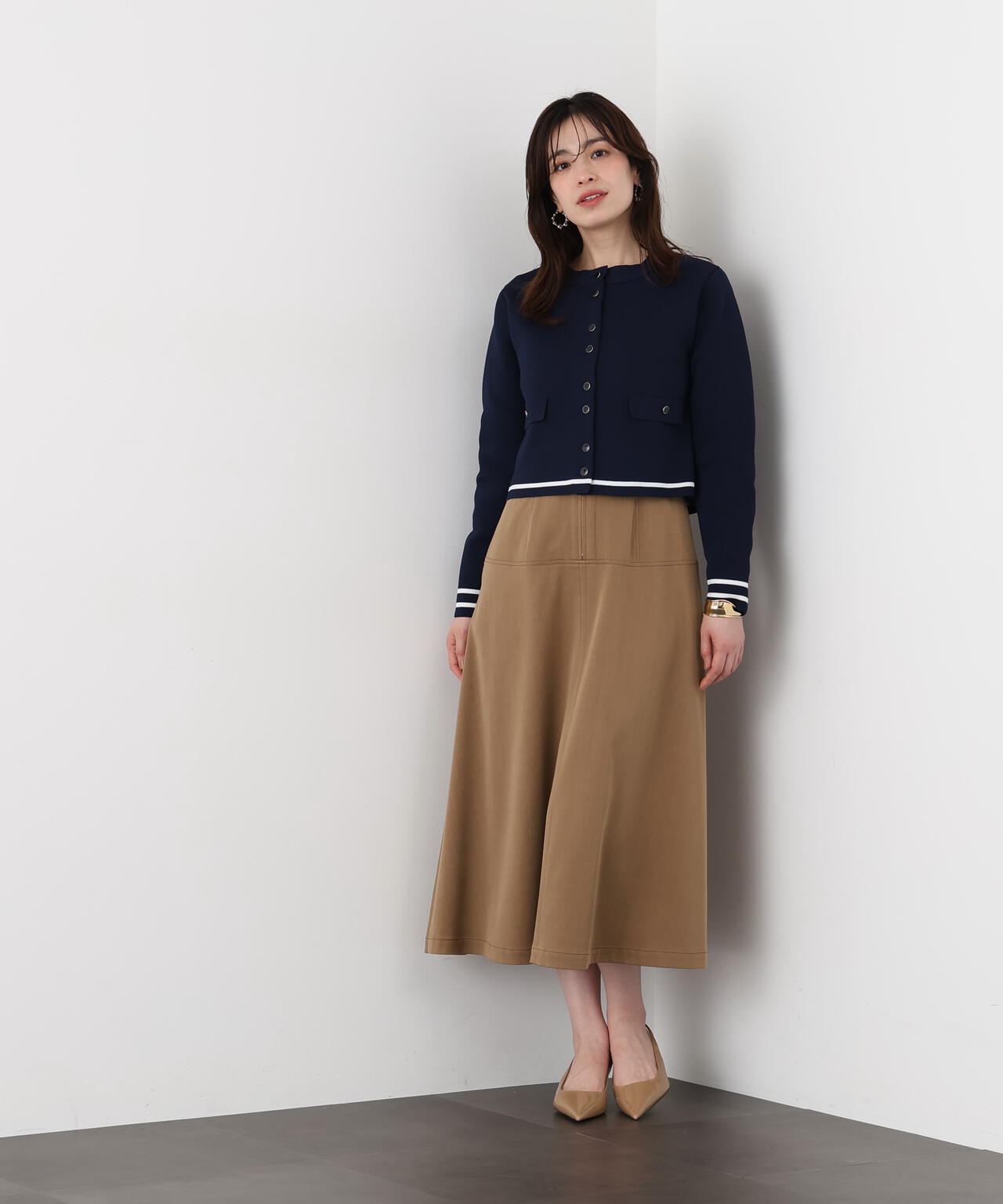 フロントファスナーデニムワンピース