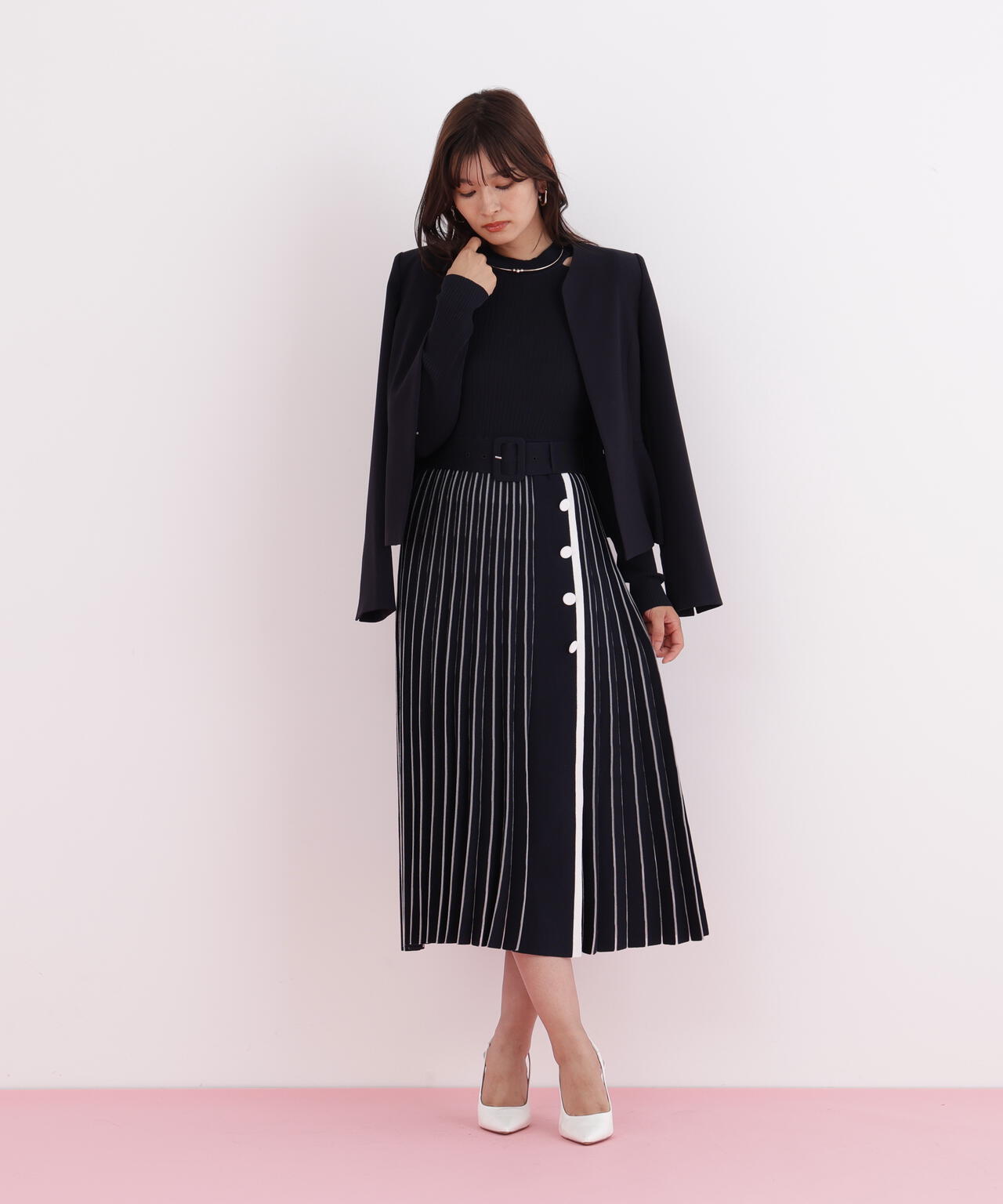 ピンキー＆ダイアン（PINKY&DIANNE）/プリーツコンビニットワンピース プリーツコンビニットワンピース | PINKY&DIANNE（ピンキー&ダイアン