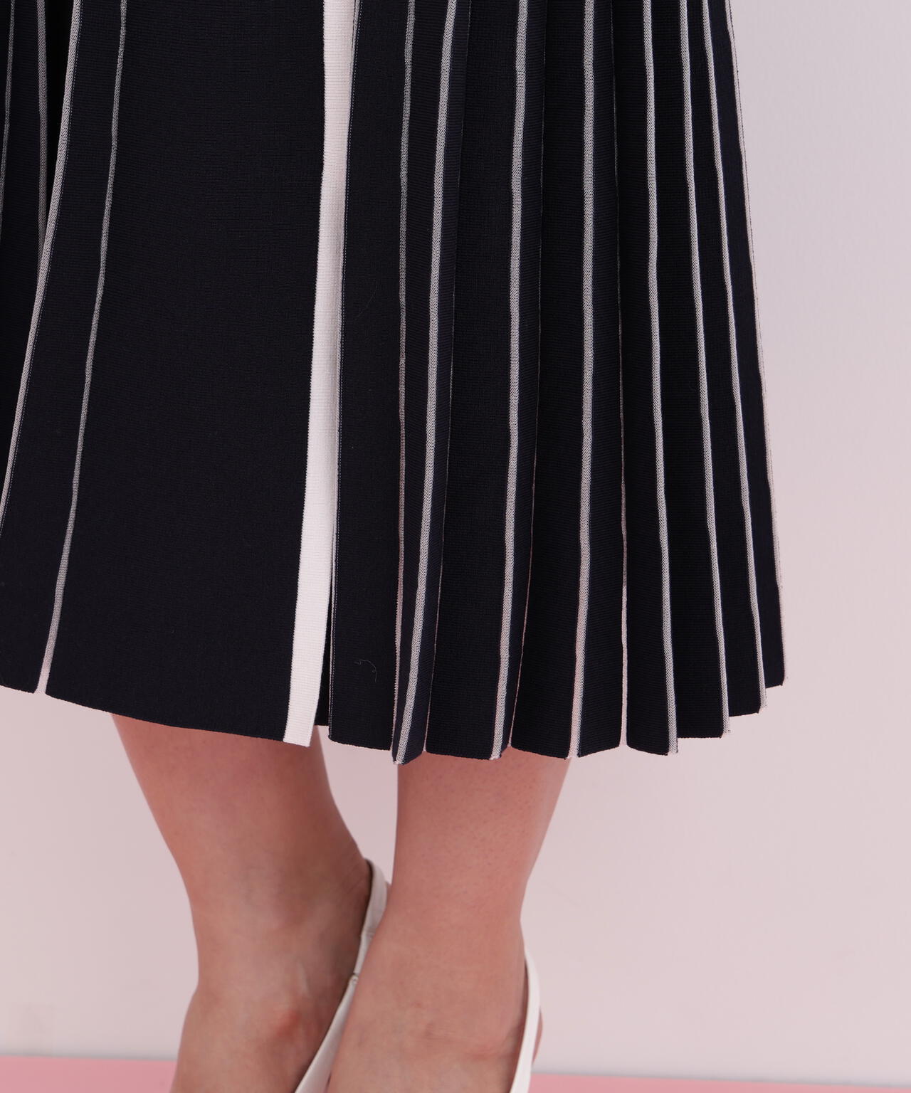 【新品】ピンキー＆ダイアン◆ローゲージコットンニット＆スカート［上下セット］38 PINKY&DIANNE（ピンキーアンドダイアン）の「◇フェザージレ付きニット