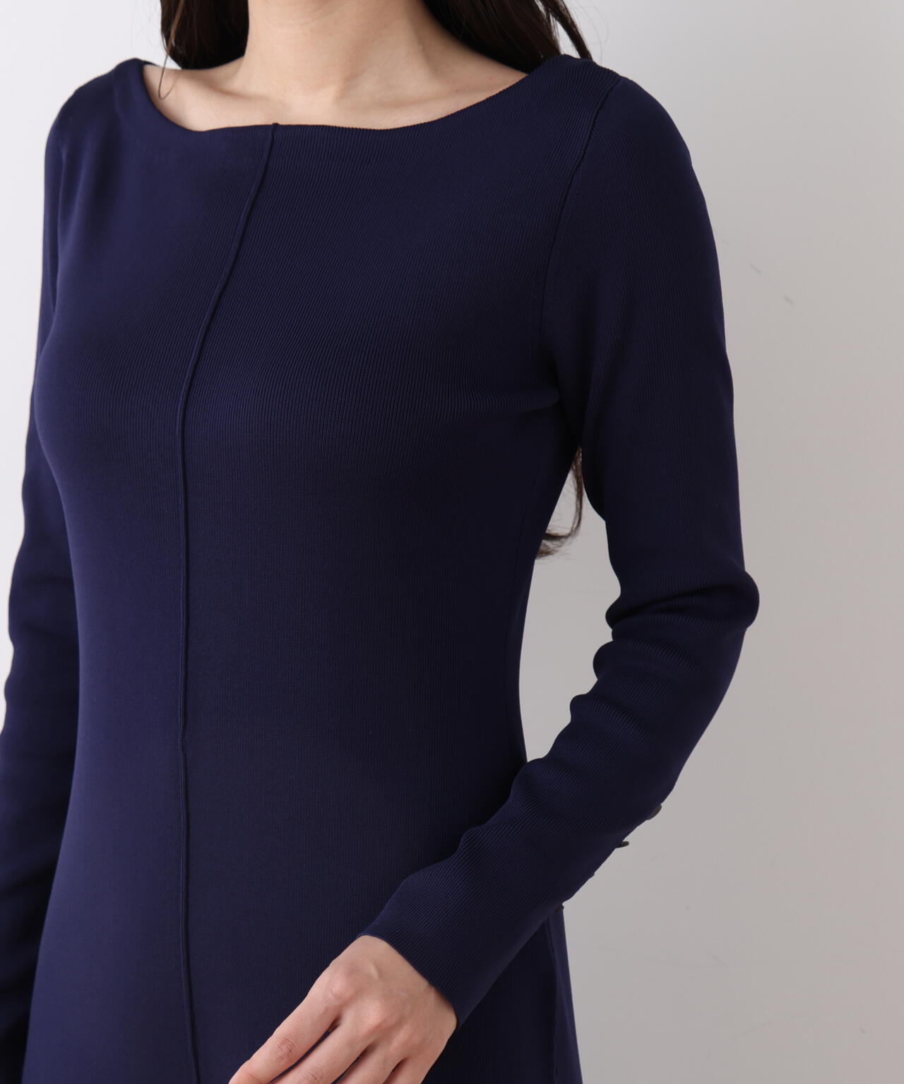 ボートネックマーメイドニットワンピース