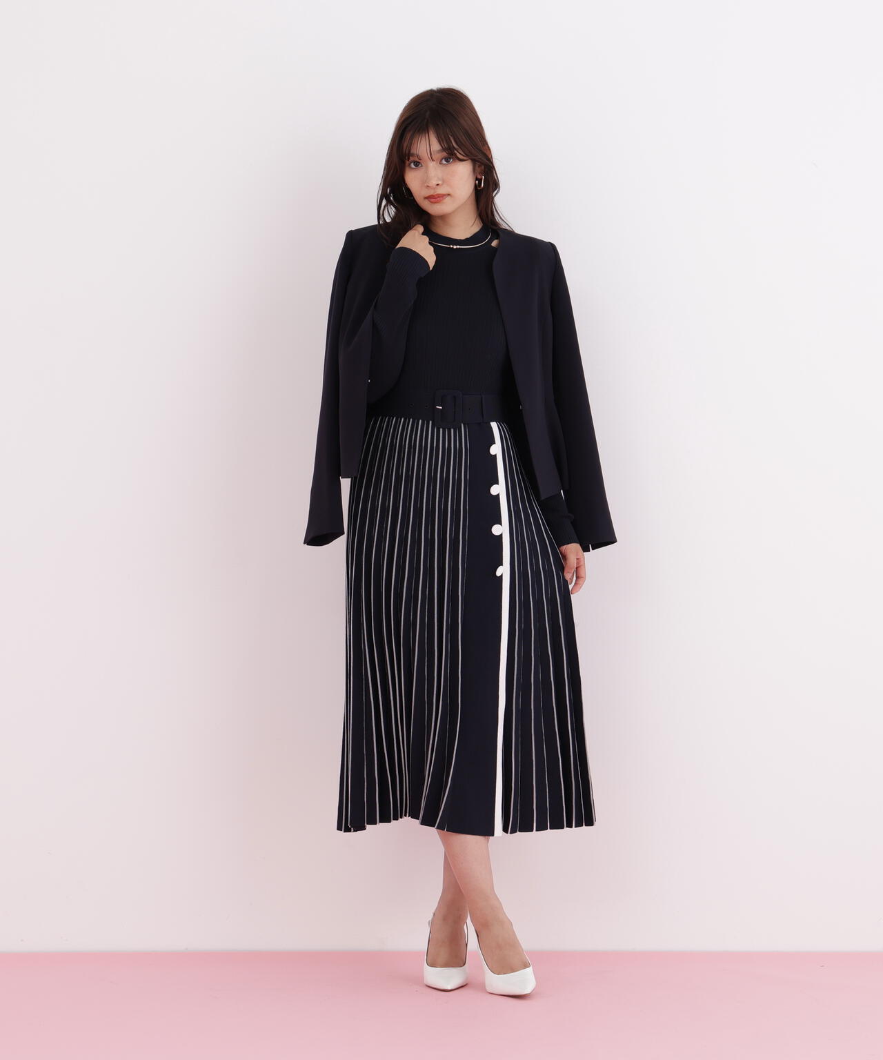 キーネックペプラムジャケット | PINKY&DIANNE（ピンキー&ダイアン