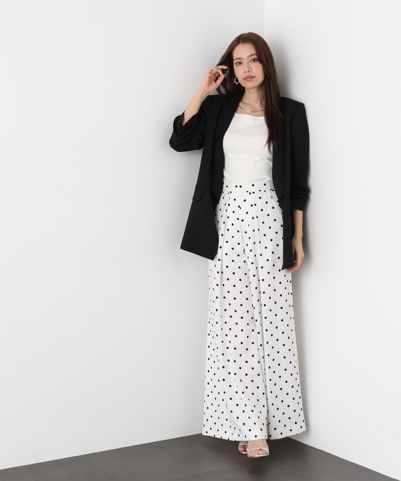 ショールカラーロングジャケット