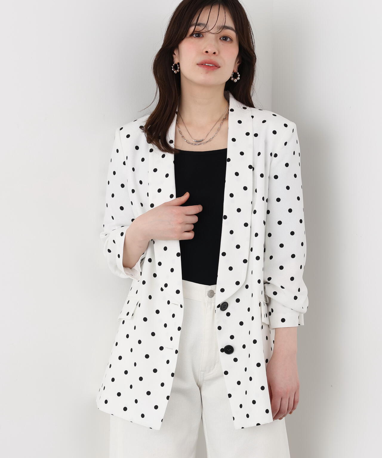 ショールカラーロングジャケット