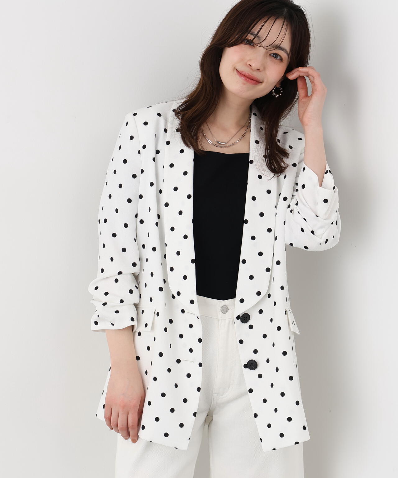 ショールカラーロングジャケット