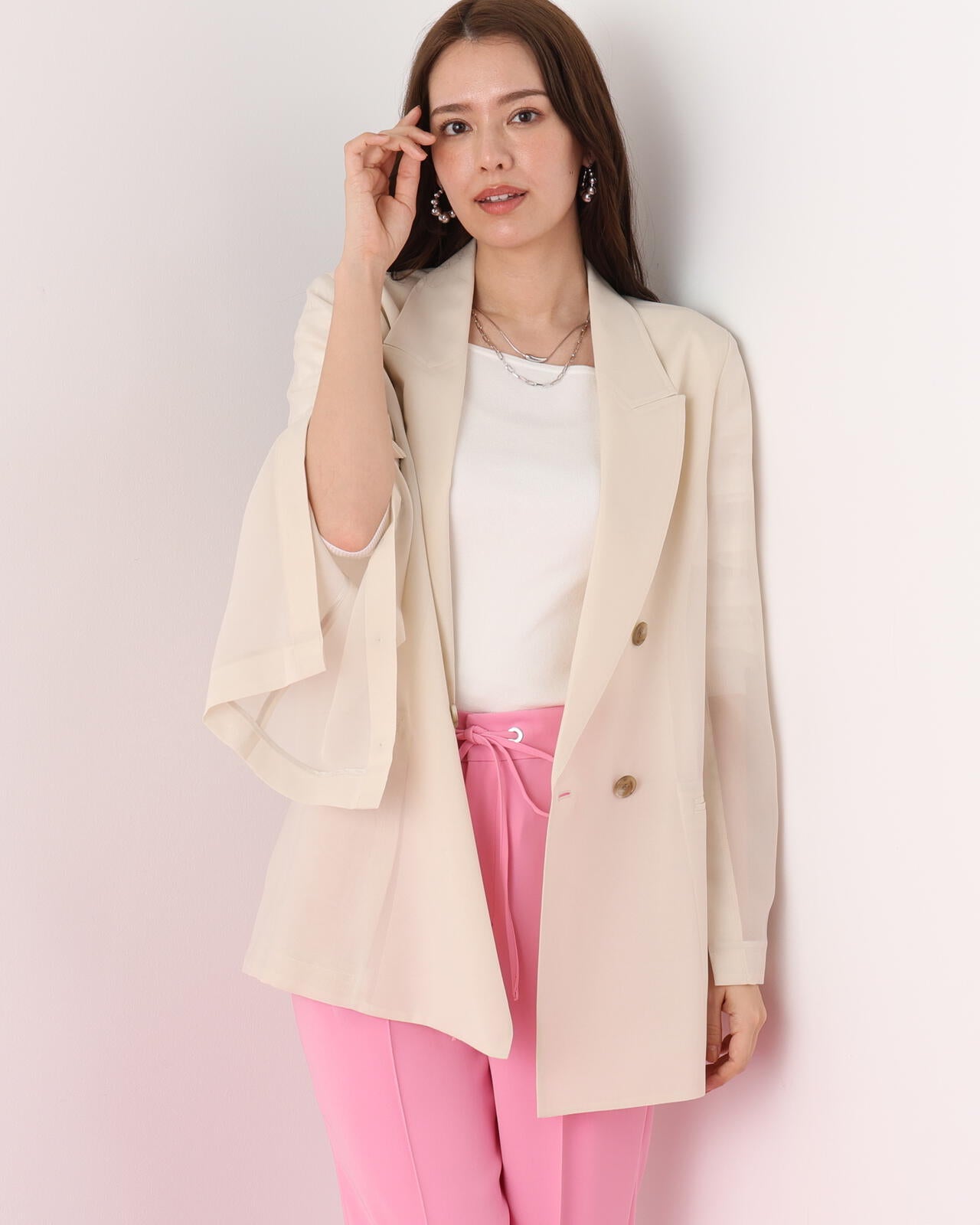 スリーブボタンシアージャケット | PINKY&DIANNE（ピンキー&ダイアン