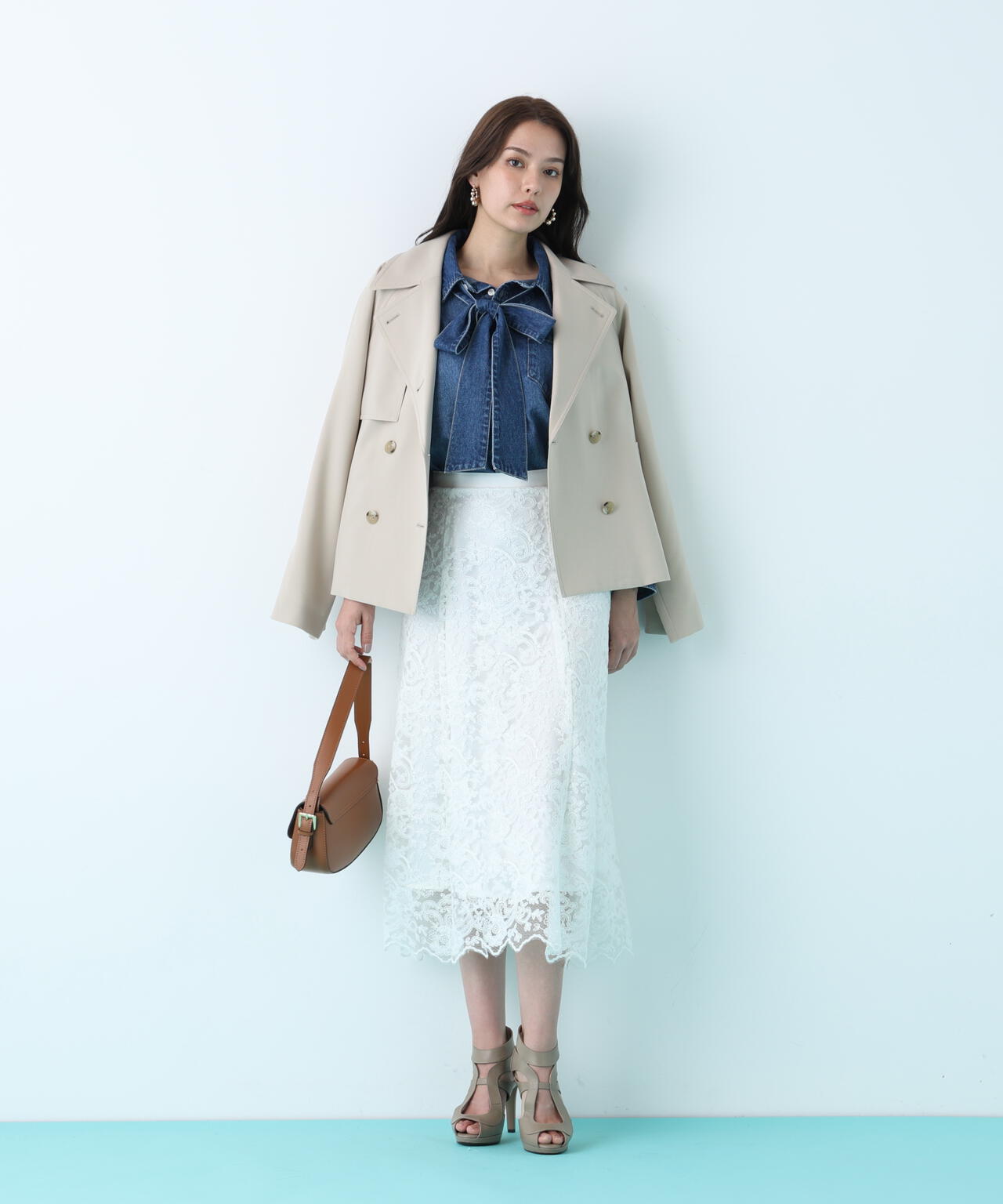 ソフトオックスショートトレンチコート