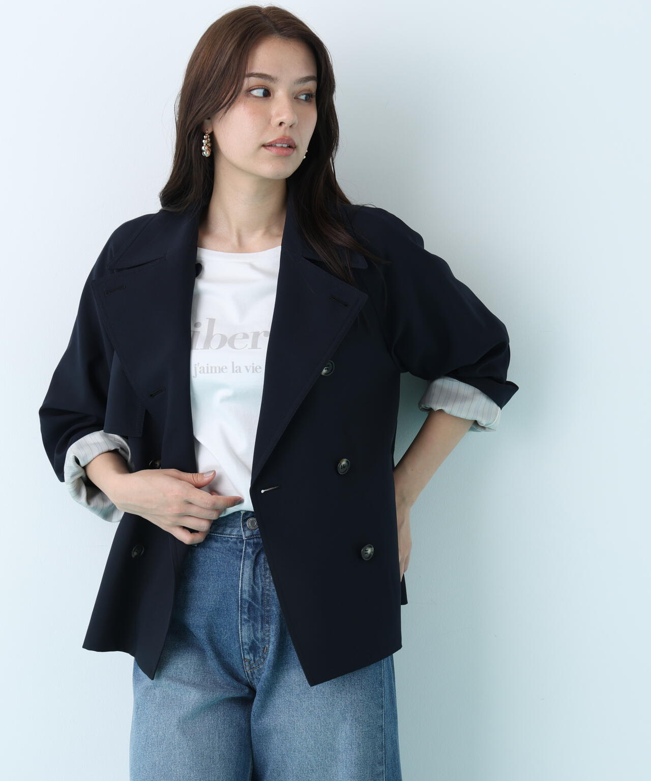 ソフトオックスショートトレンチコート