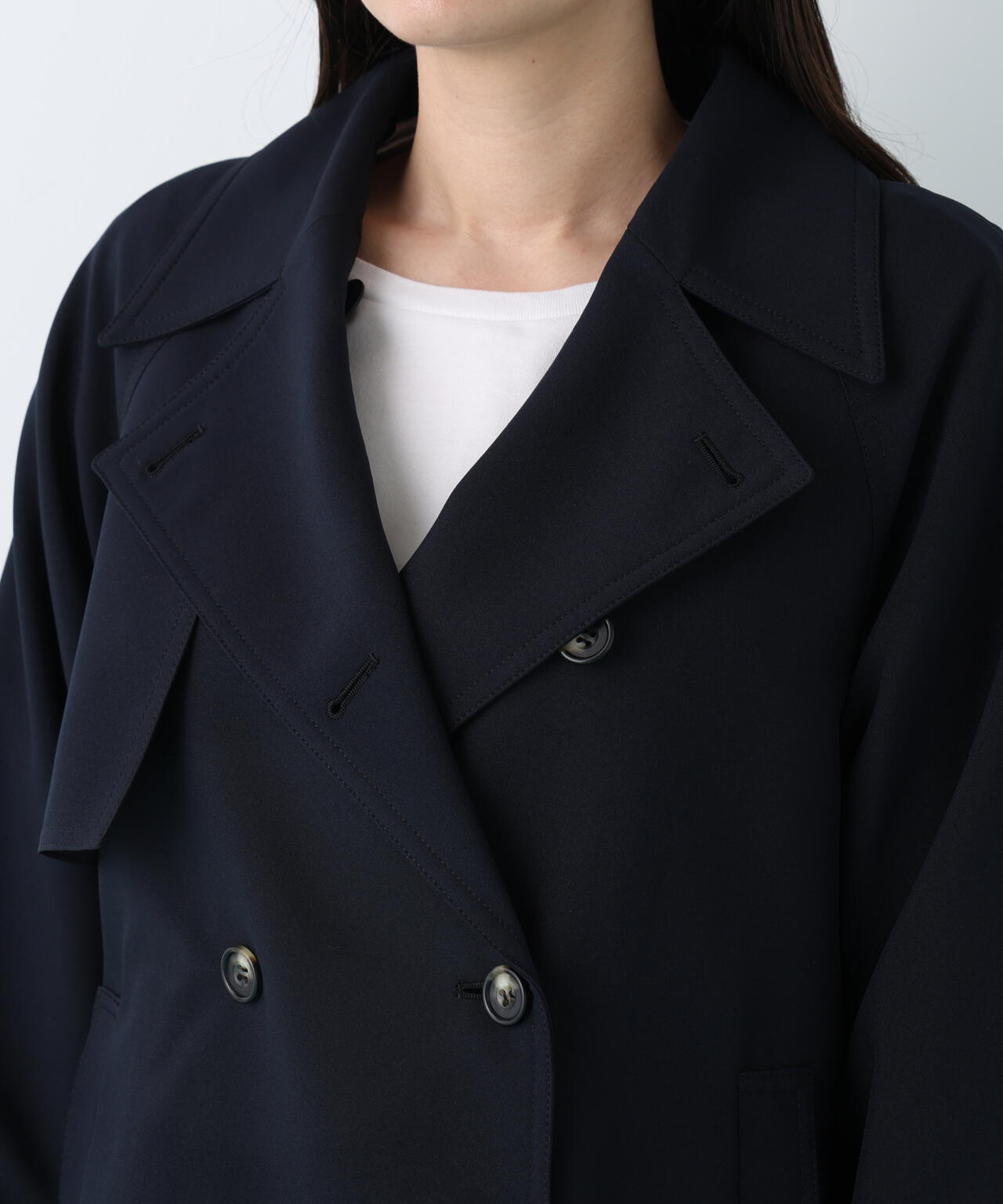 ソフトオックスショートトレンチコート