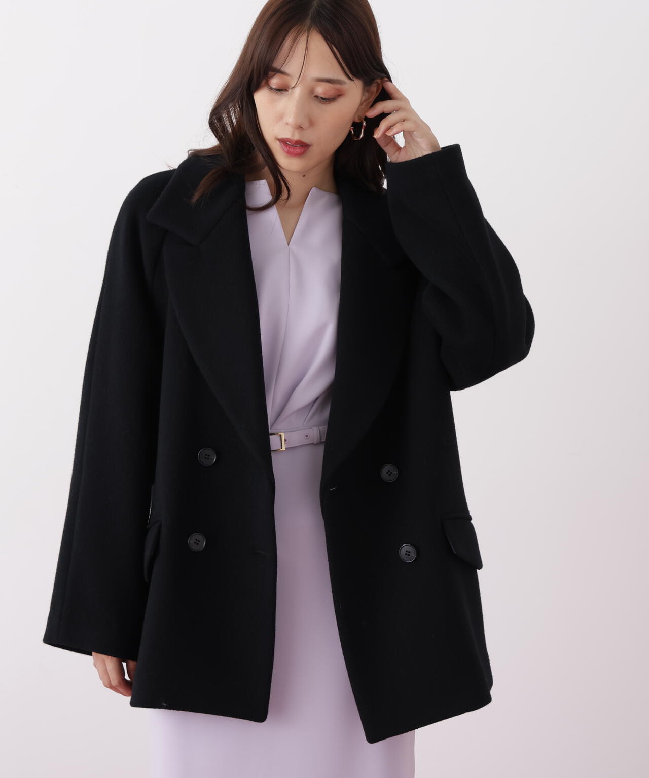 ダブルブレストショートコート