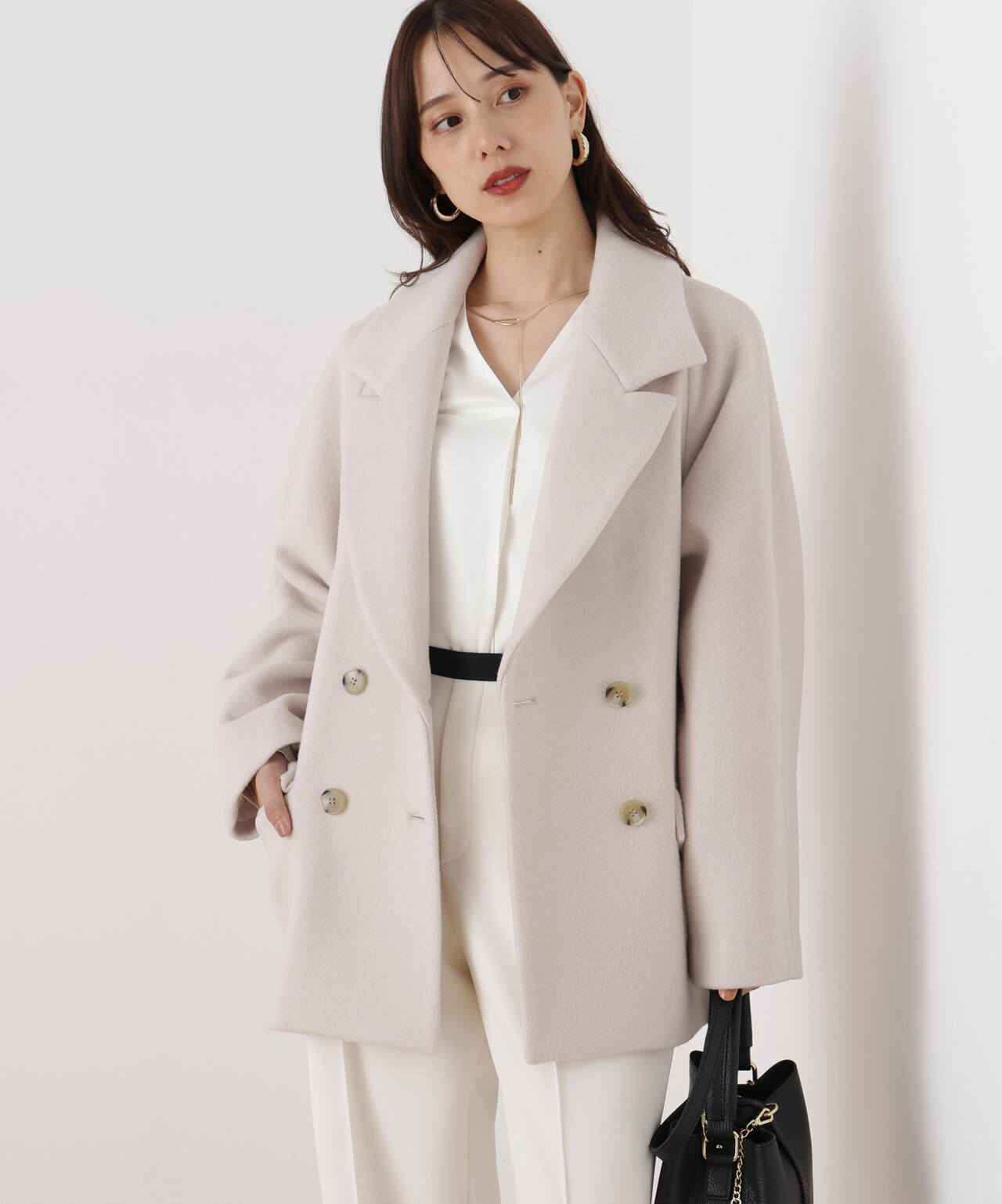 ダブルブレストショートコート