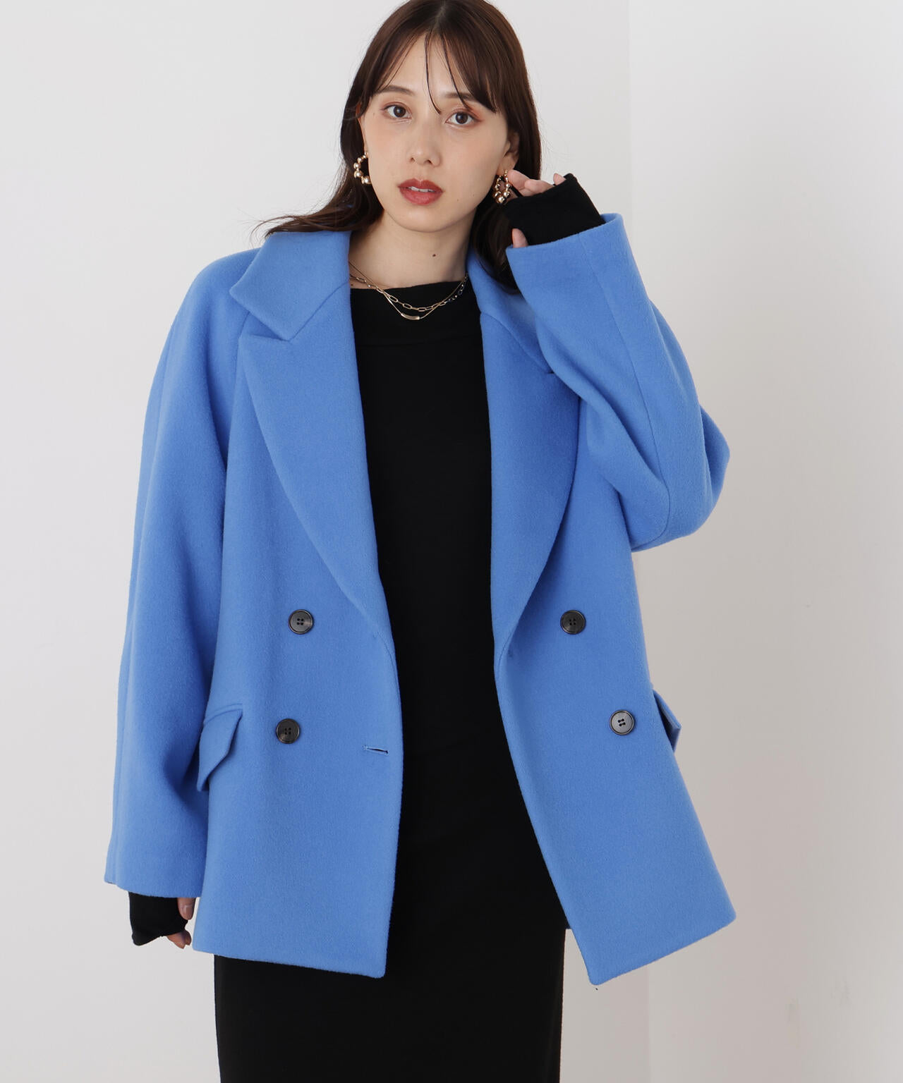 ダブルブレストショートコート