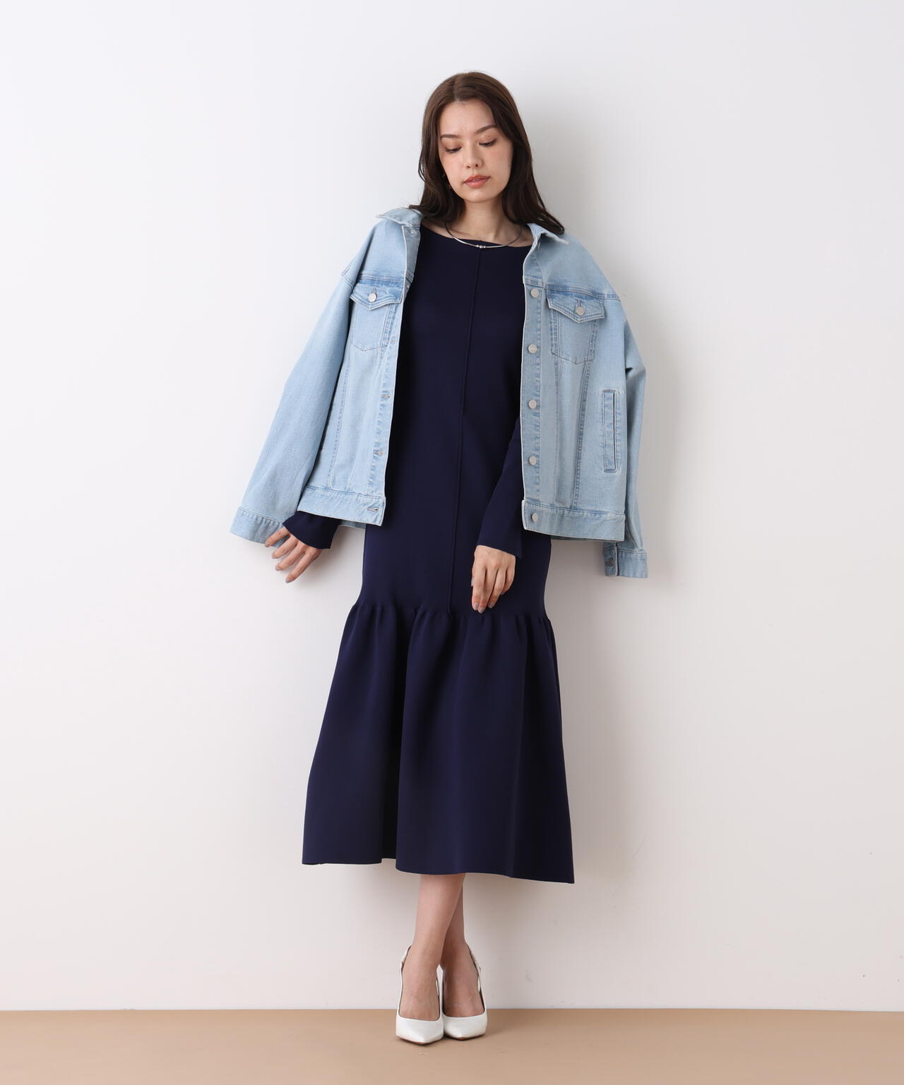 ルーズカラーデニムジャケット