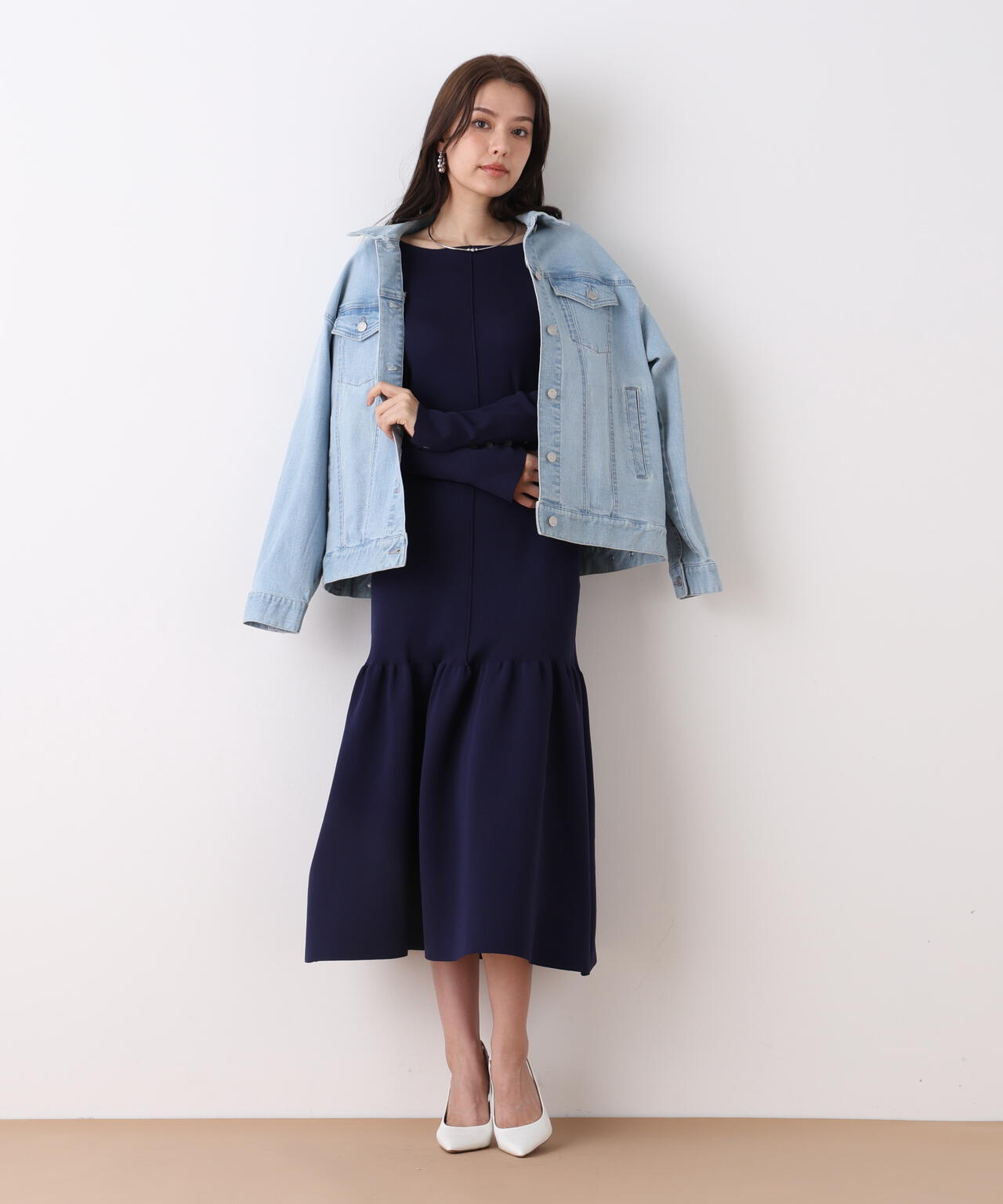 ルーズカラーデニムジャケット