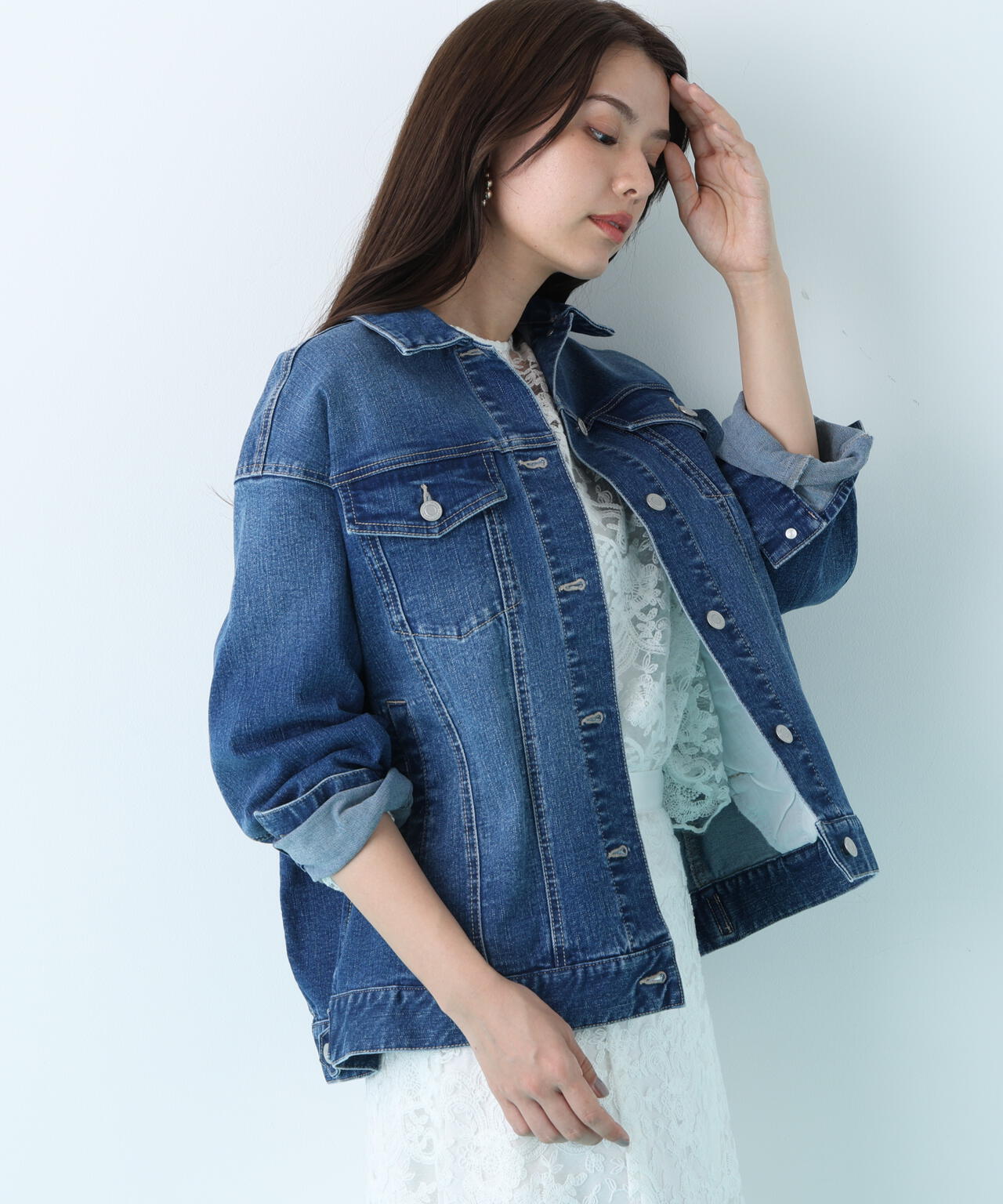 ルーズカラーデニムジャケット