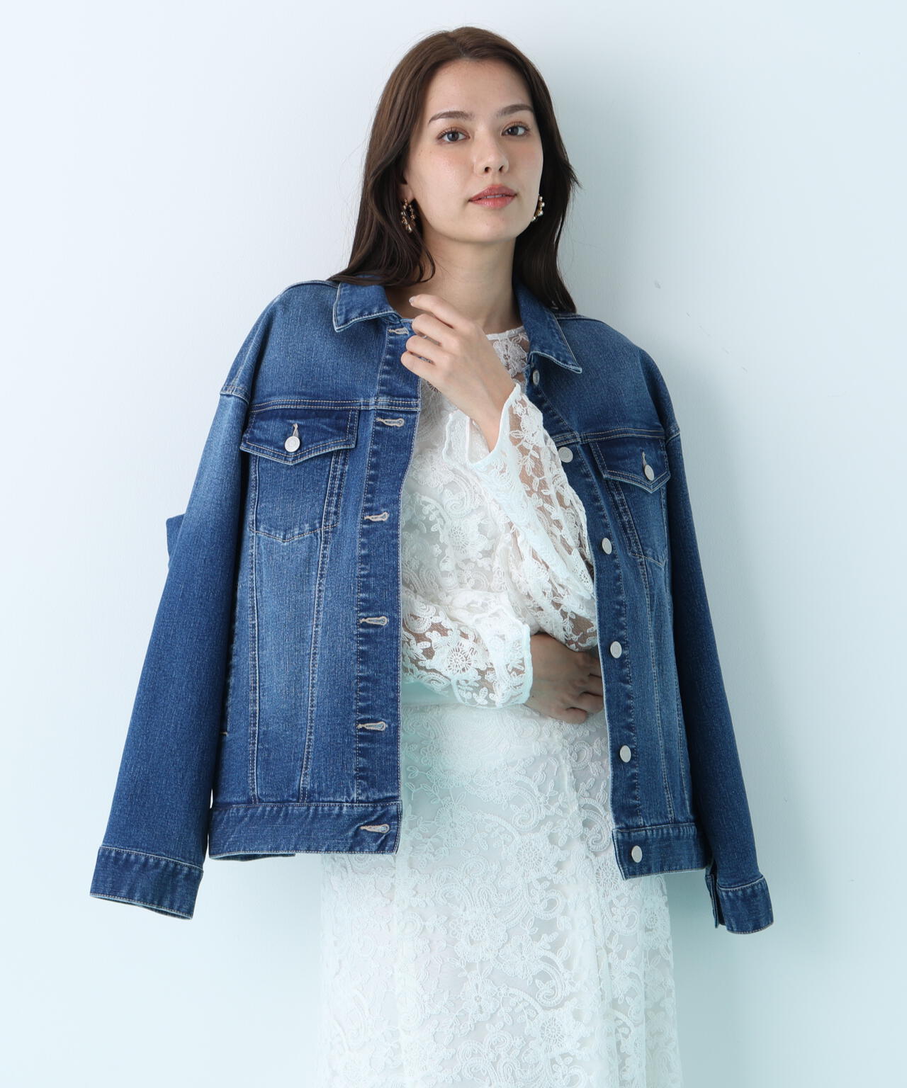 ルーズカラーデニムジャケット