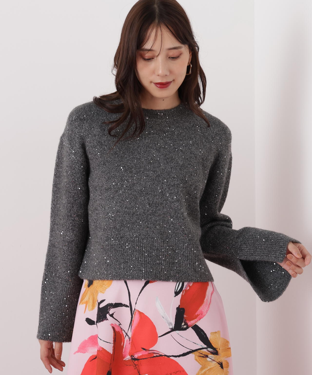 24AW PINKY&DIANNE スパンコールニットベアトップ カーディガン 24AW PINKY&DIANNE スパンコールニットベアトップ カーディガン
