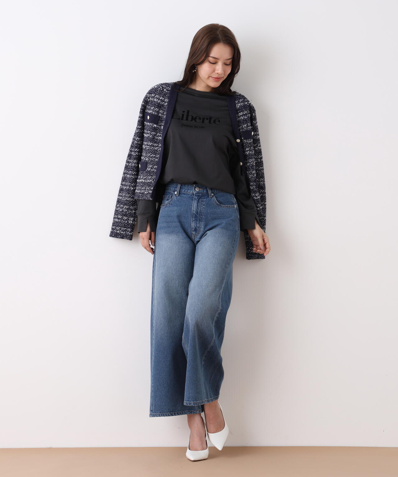 ブークレーツイードVネックカーディガン | PINKY&DIANNE（ピンキー