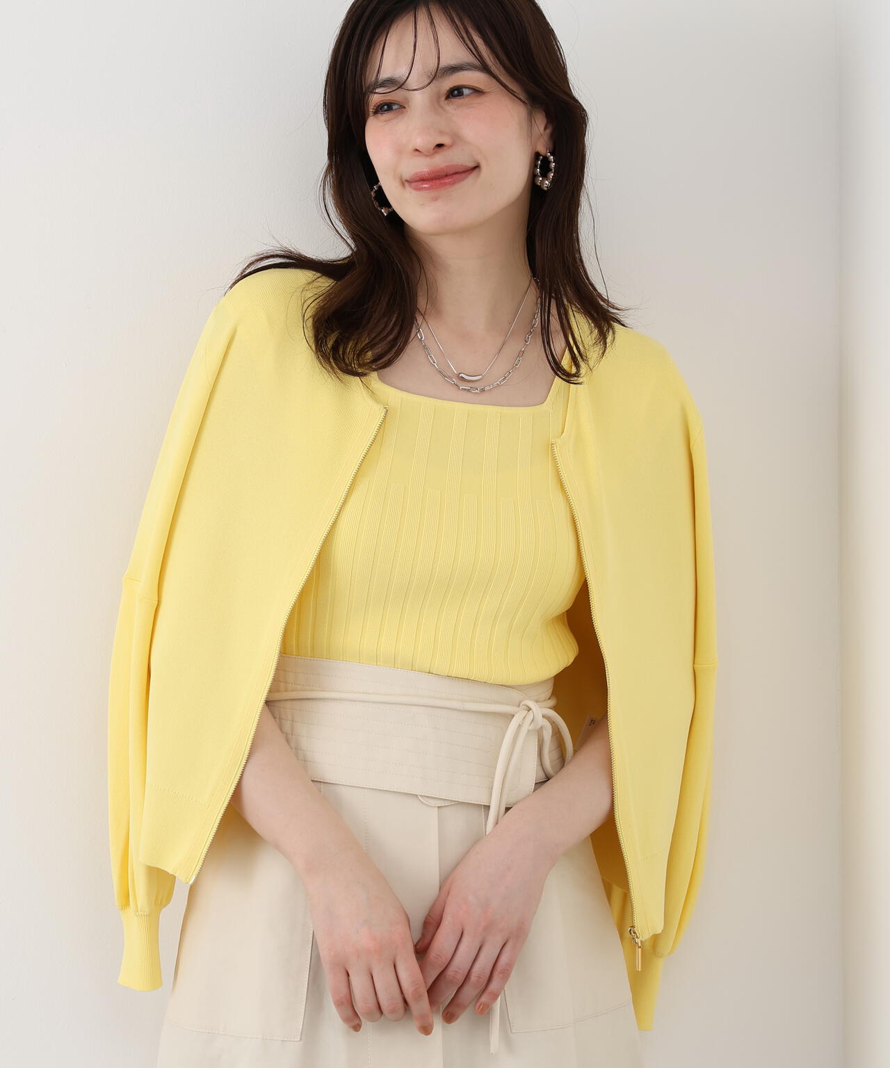 ジップアップニットブルゾン