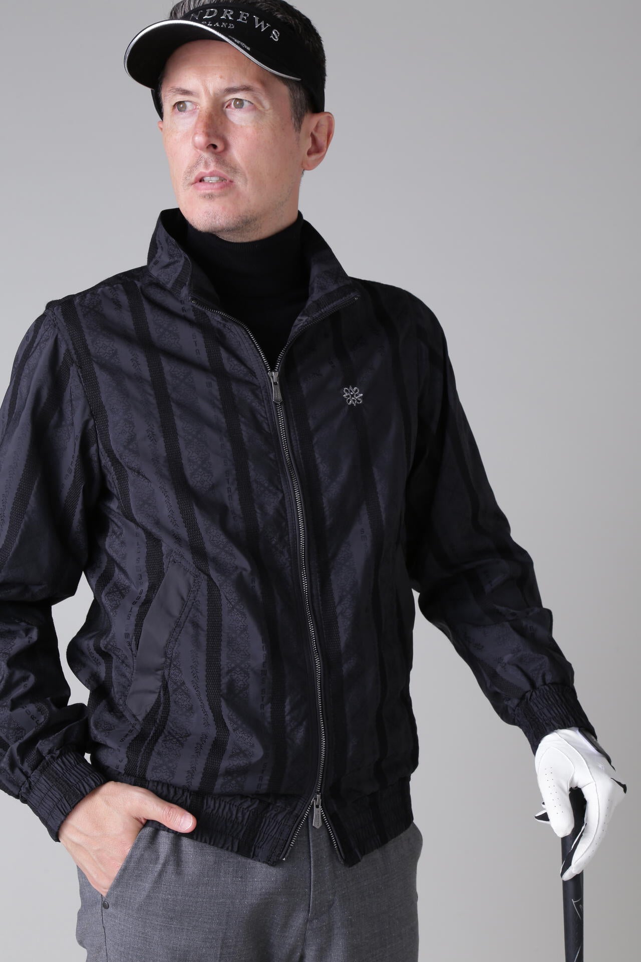 マルチストライプジャガード スタンドジップブルゾン (MENS) | St