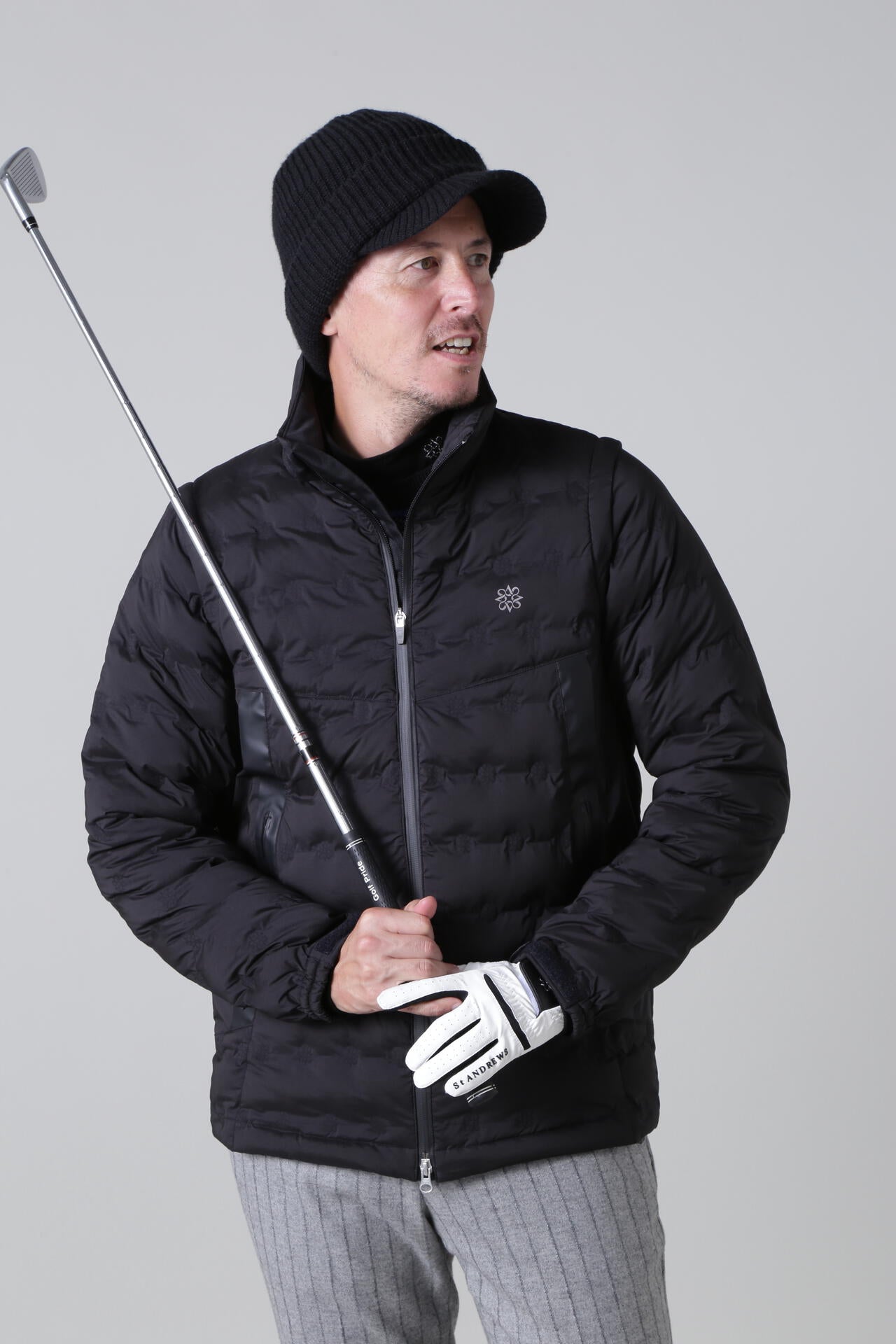 袖取り外し可能 ケルトジャガード中綿ブルゾン (MENS) | St ANDREWS