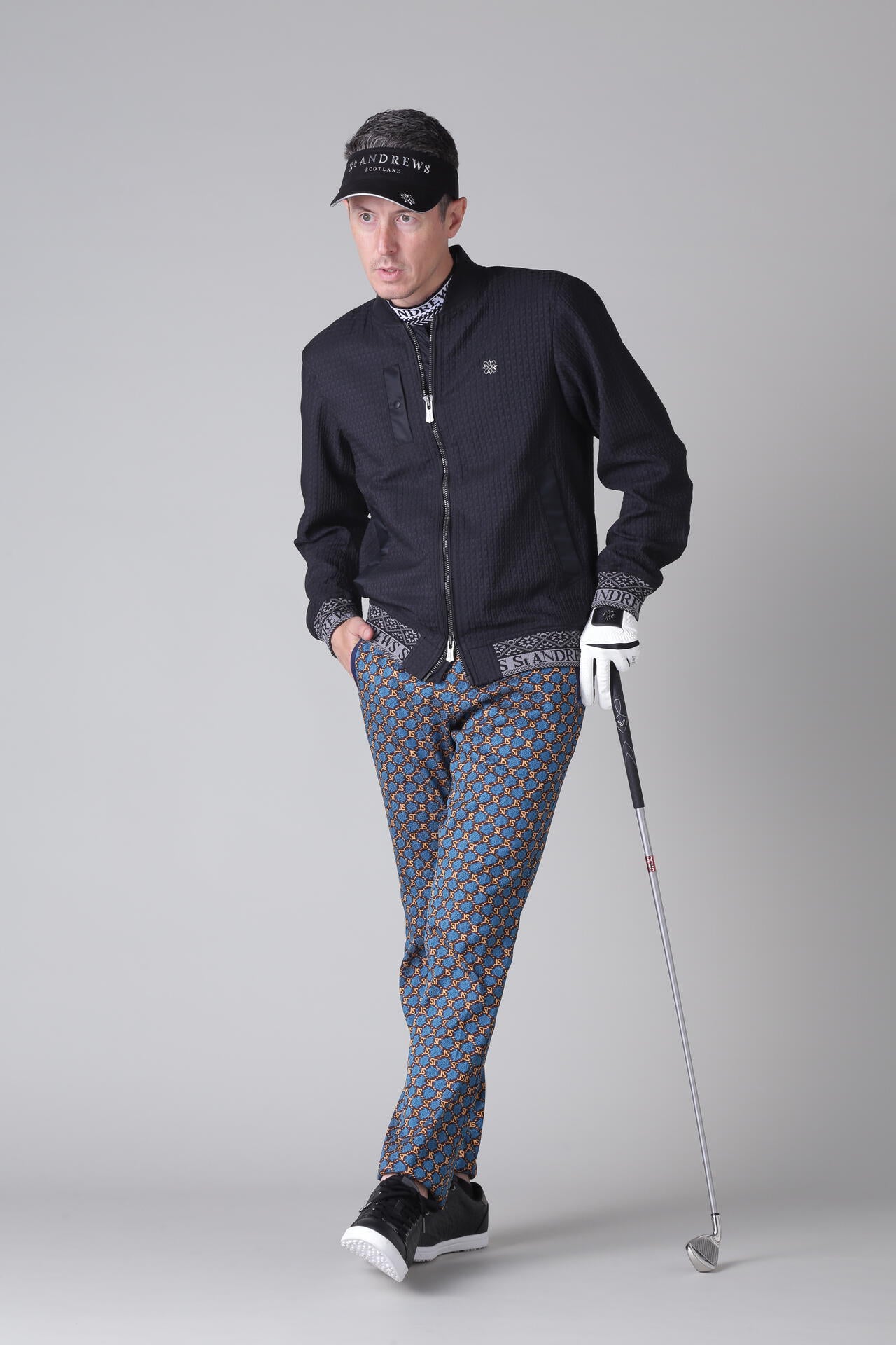 小紋千鳥ふくれジャガード ブルゾン (MENS)