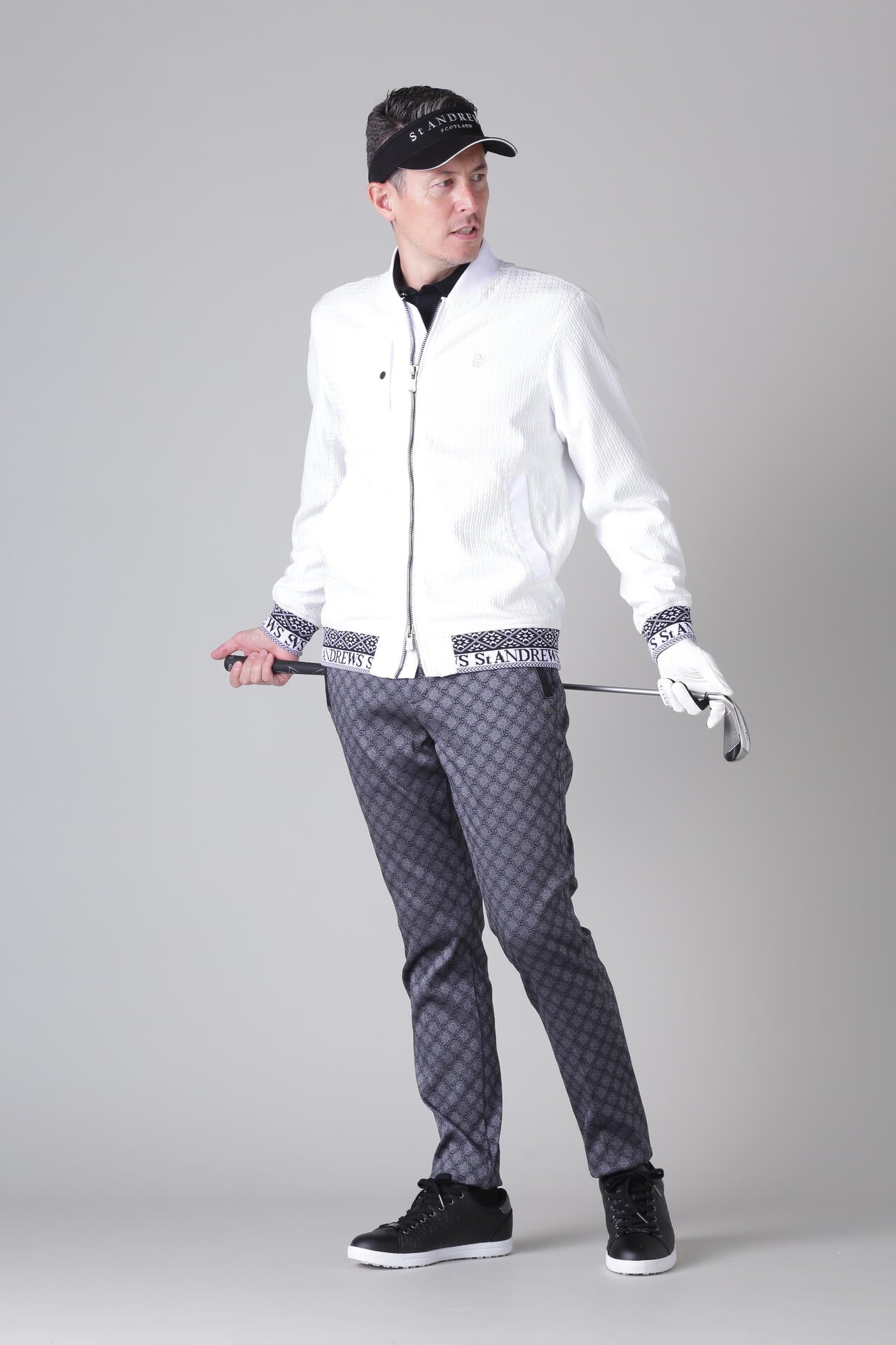 小紋千鳥ふくれジャガード ブルゾン (MENS)