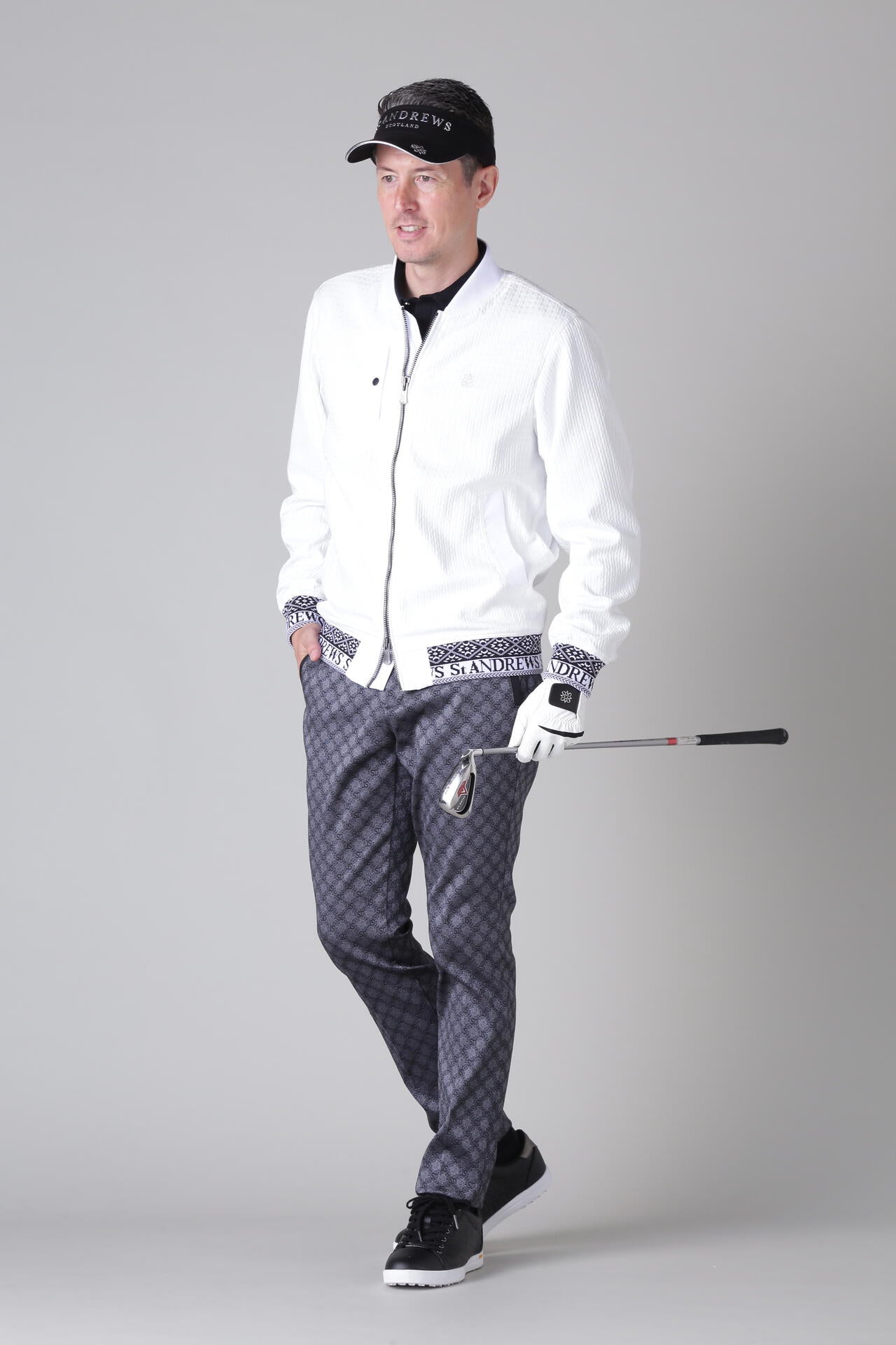 小紋千鳥ふくれジャガード ブルゾン (MENS)