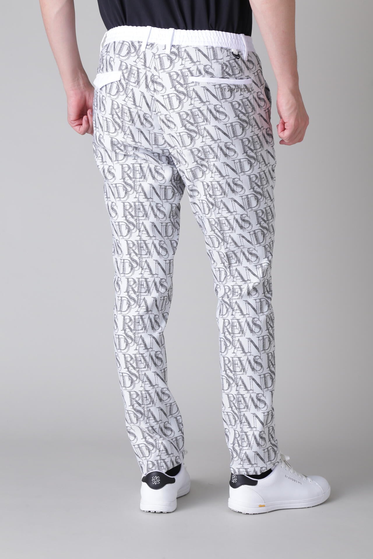 ○★新品未使用　St ANDREWS　クロッシングロゴジャガードパンツ　M　黒 スパングルロゴジャガードパンツ (MENS) | St ANDREWS（セント