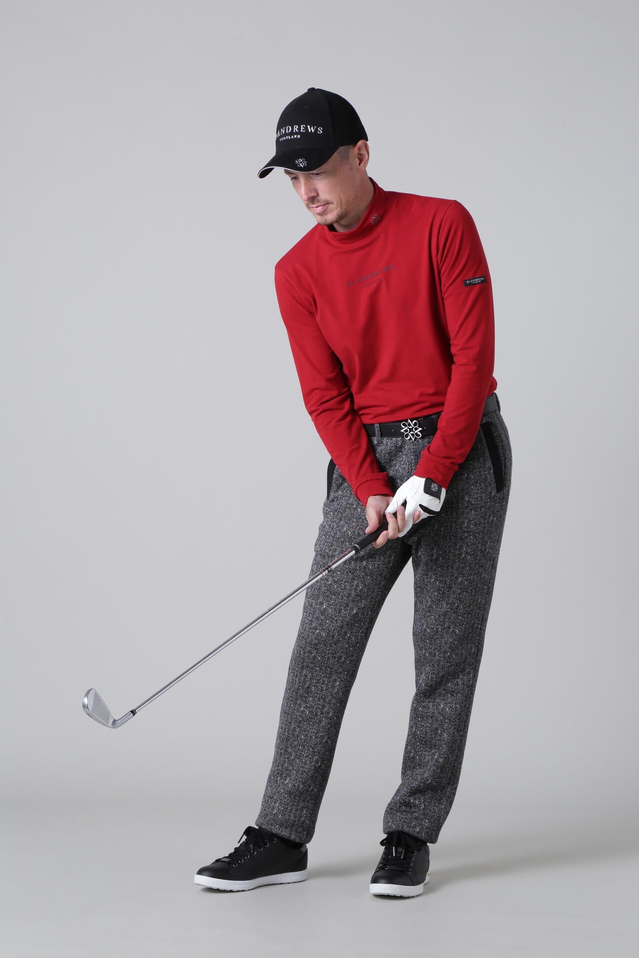 セントアンドリュース 裏起毛 パンツ ダウン 中綿 黒 ブラック