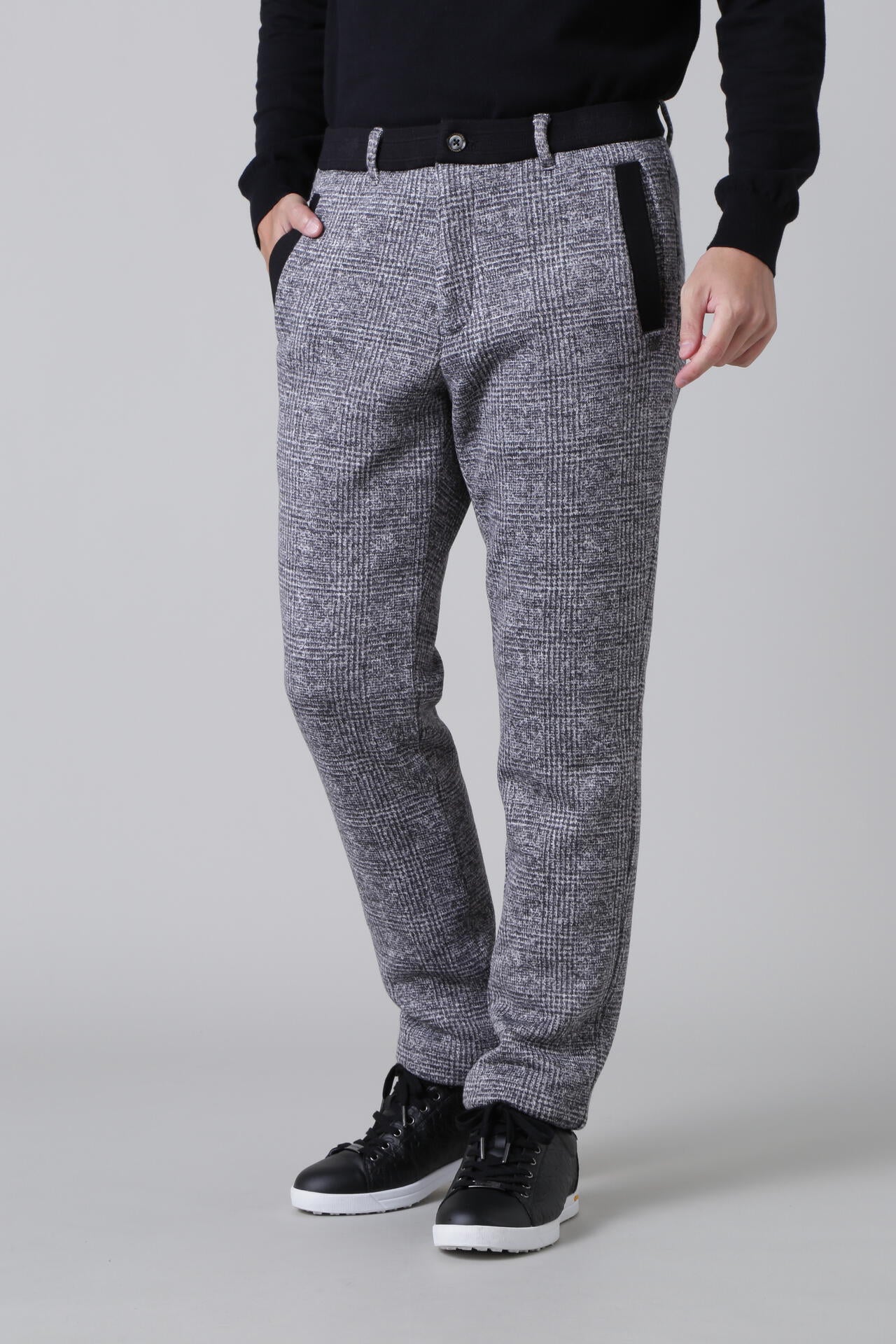 ツイード風裏起毛中綿キルトパンツ (MENS)