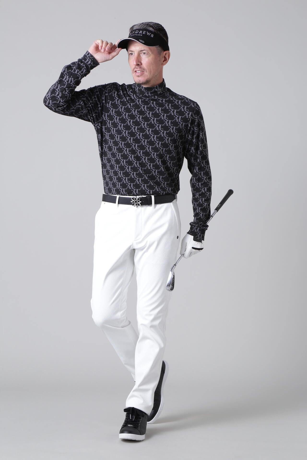 St ANDREWS モノグラムエンボスボンディングパンツ　LL ロゴエンボスボンディング ストレッチパンツ (MENS) | St ANDREWS