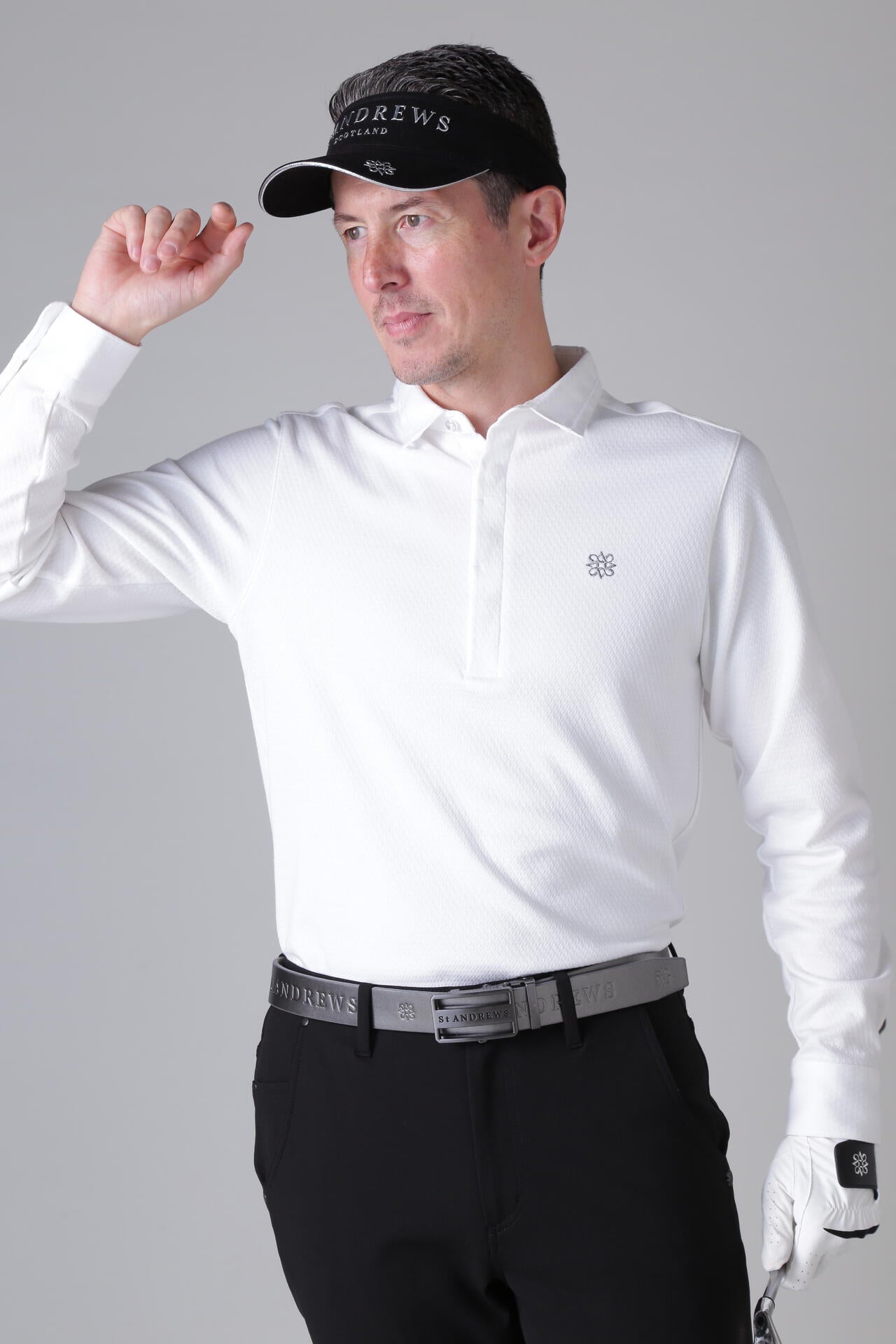 ブリスタージャガード長袖ポロシャツ (MENS) | St ANDREWS（セント