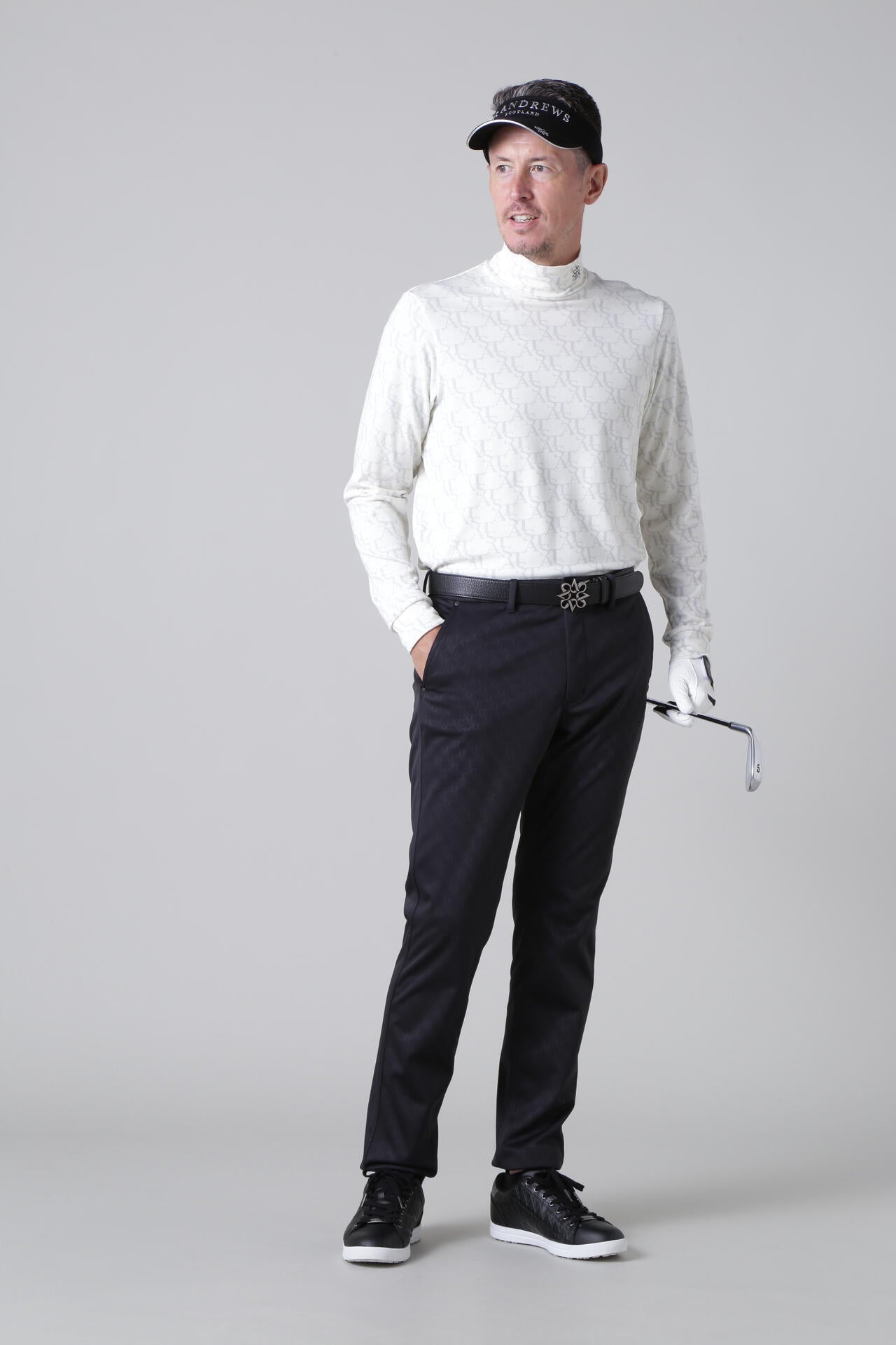 STAモノグラムプリント長袖ハイネックカットソー (MENS)