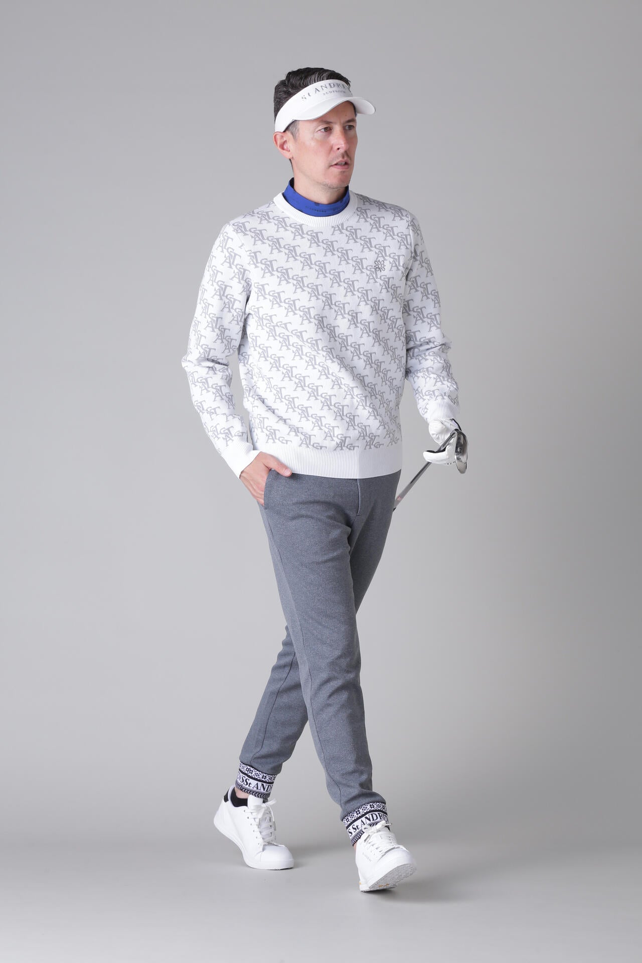 ベア天竺ケルトロゴプリント長袖ハイネックカットソー (MENS)