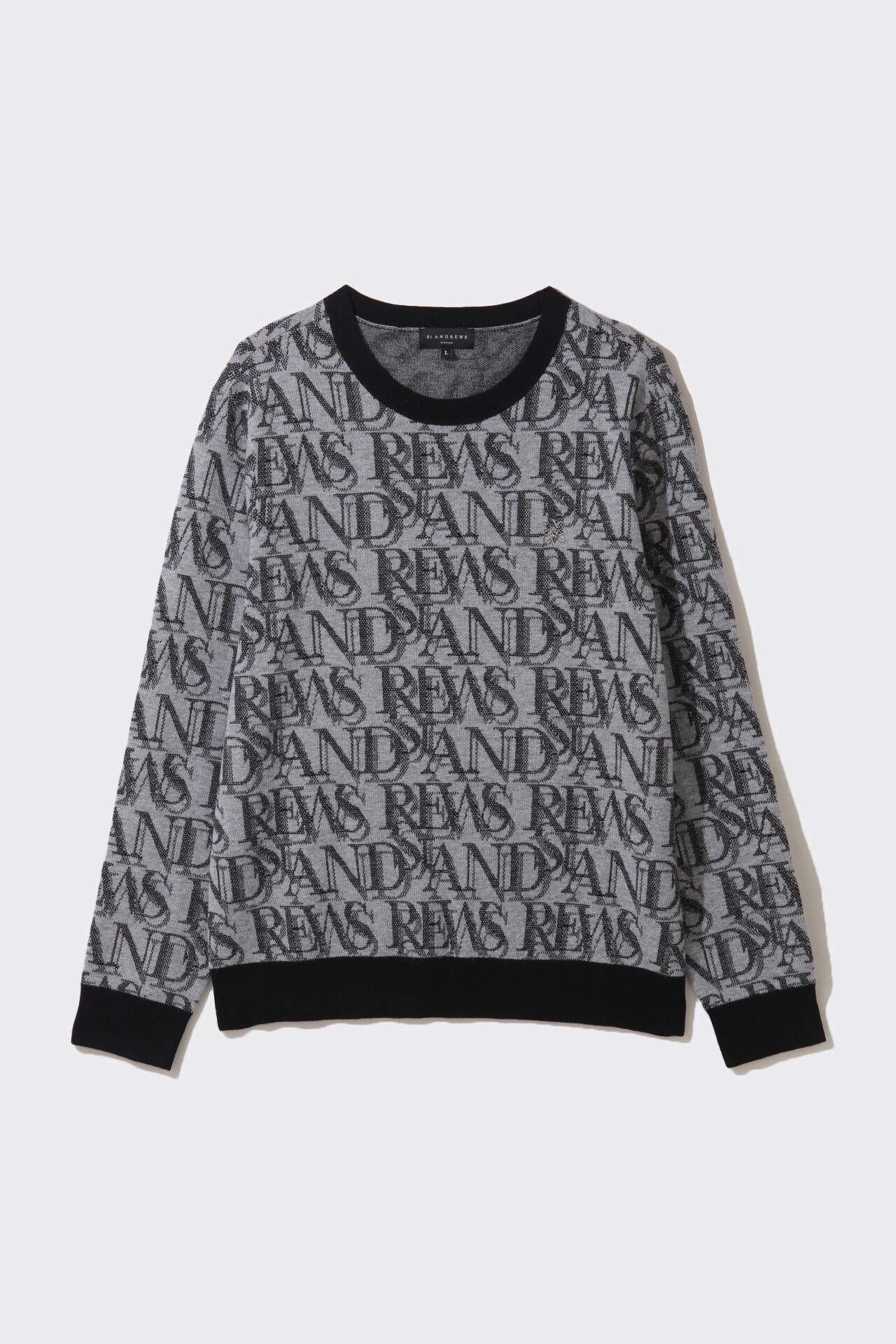 16Gスパングルロゴジャガード クルーネックニットプルオーバー (MENS