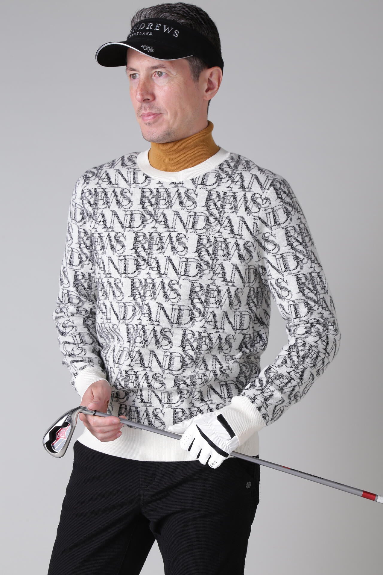 16Gスパングルロゴジャガード クルーネックニットプルオーバー (MENS