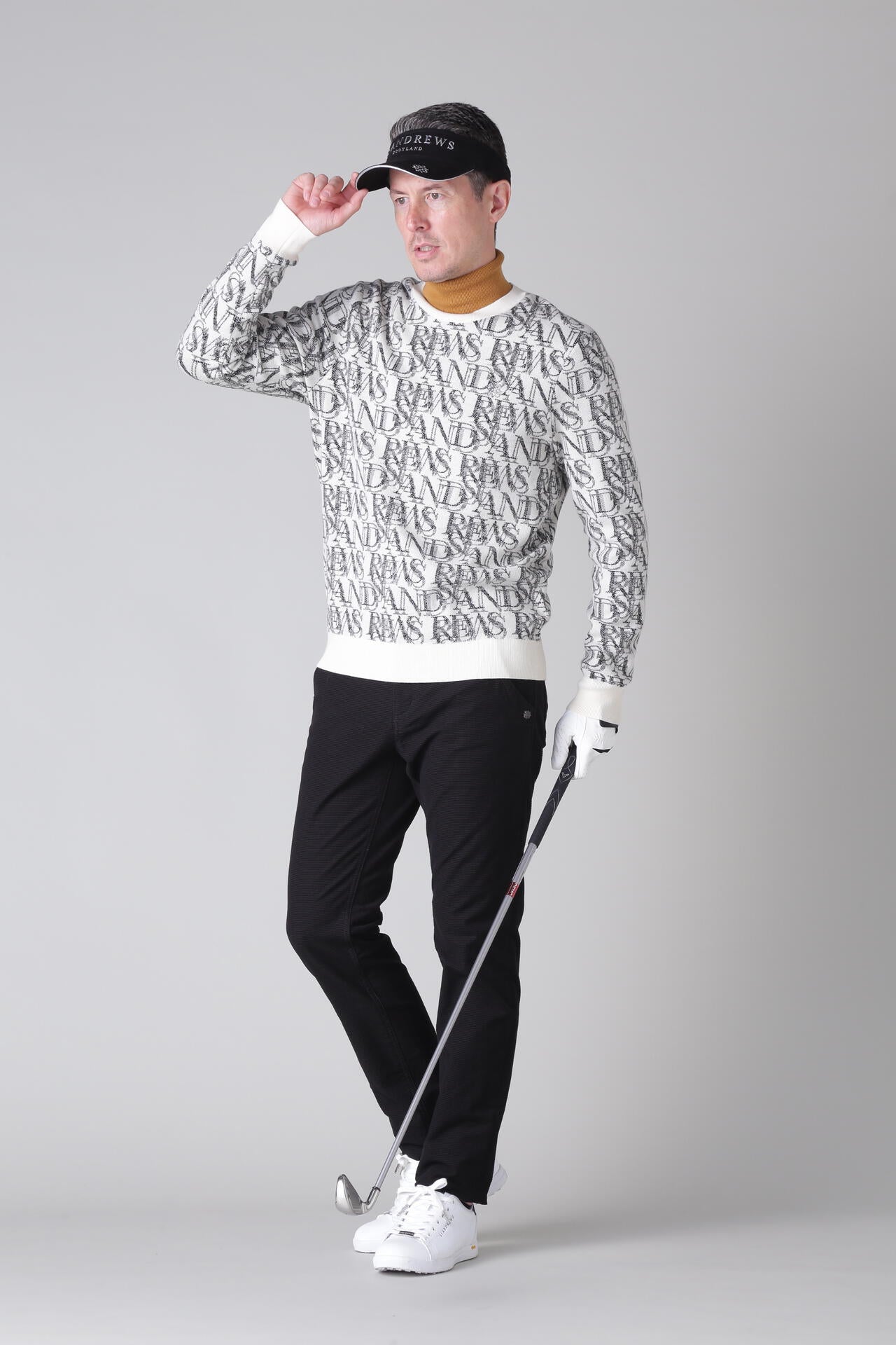 16Gスパングルロゴジャガード クルーネックニットプルオーバー (MENS