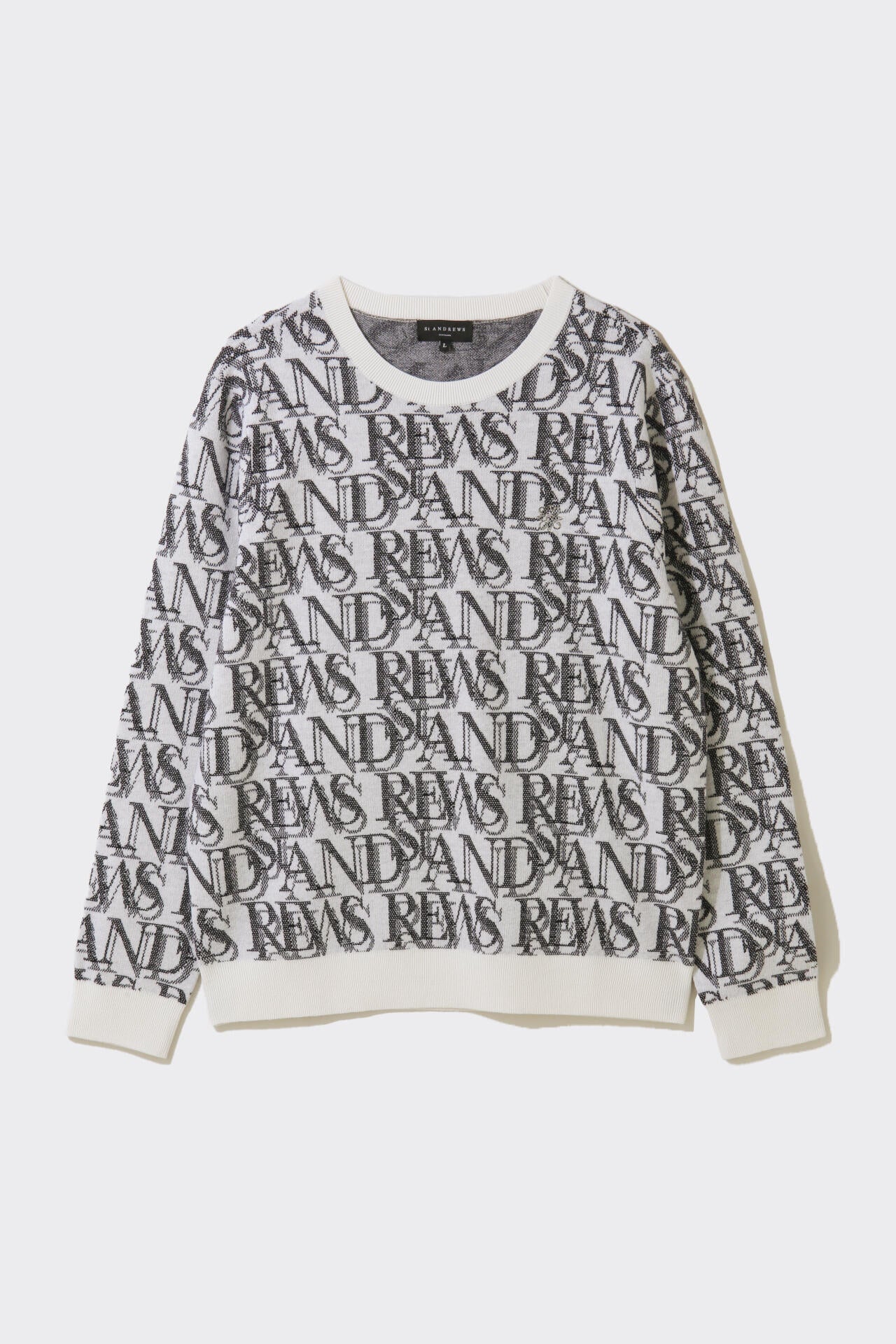 16Gスパングルロゴジャガード クルーネックニットプルオーバー (MENS