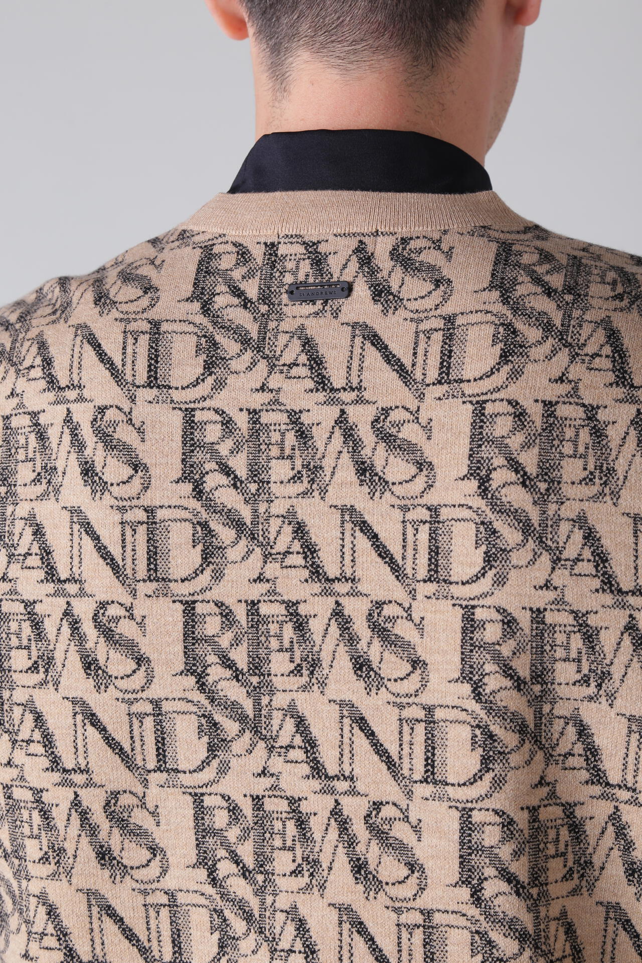 16Gスパングルロゴジャガード クルーネックニットプルオーバー (MENS