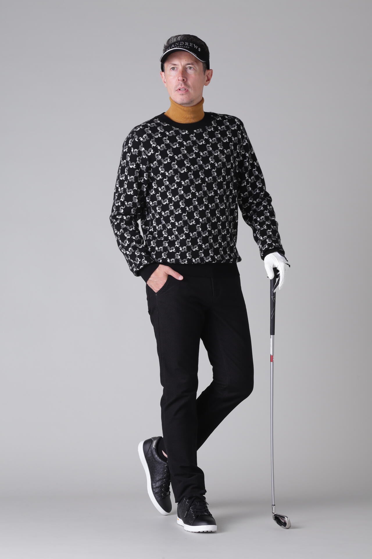 14Gオールドエスジャガード クルーネックニットプルオーバー (MENS)