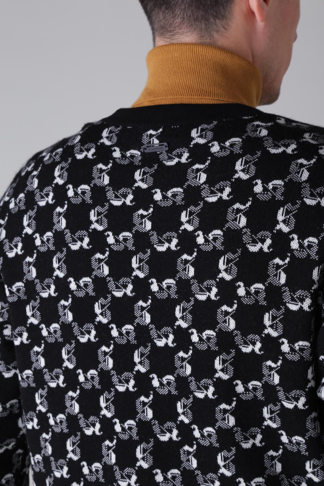 14Gオールドエスジャガード クルーネックニットプルオーバー (MENS)