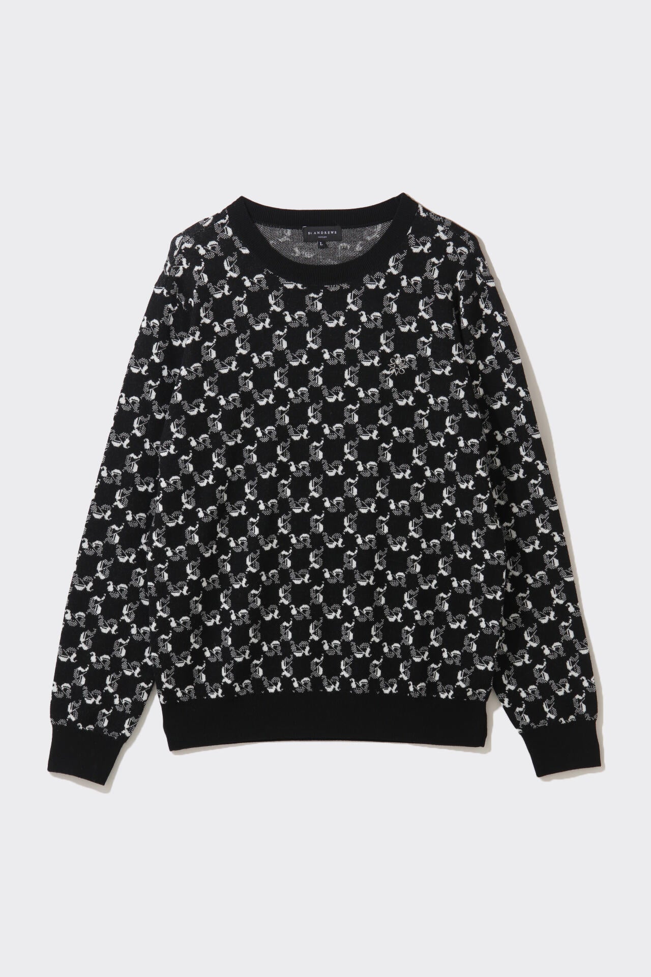 14Gオールドエスジャガード クルーネックニットプルオーバー (MENS)