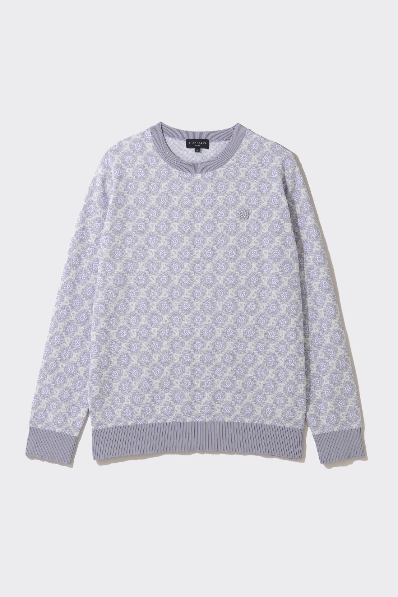 STボニースコットランドジャガード クルーネックニットプルオーバー (MENS)