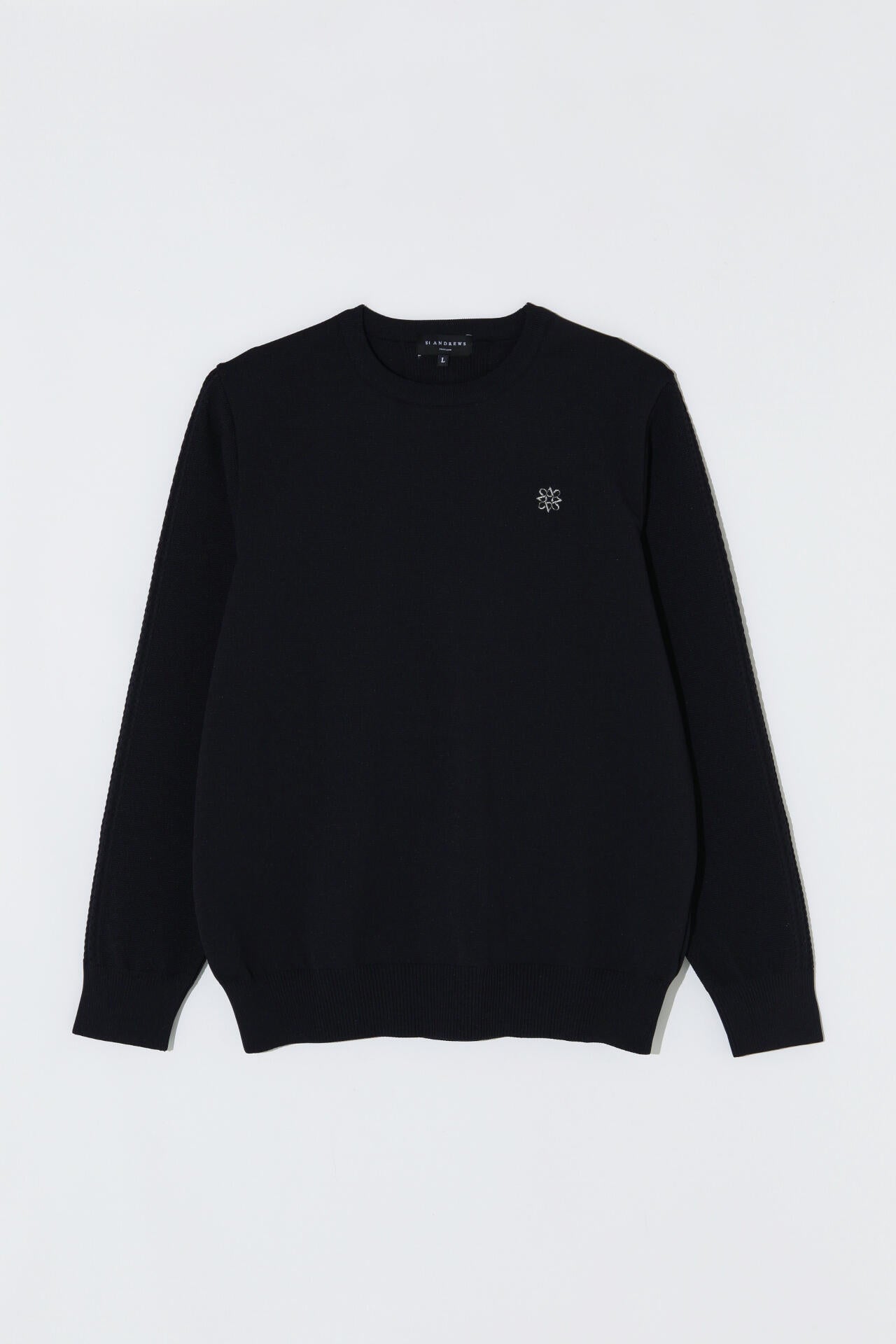 14G天竺×ケーブル クルーネックニットプルオーバー (MENS)