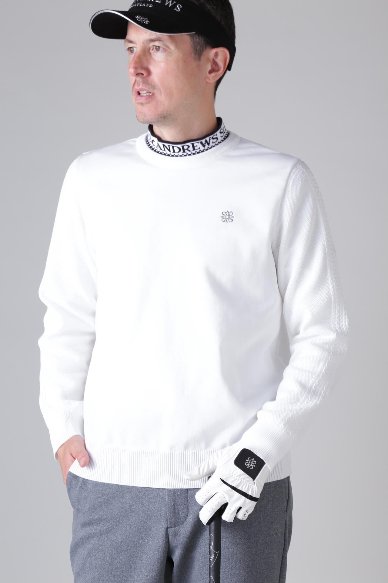 14G天竺×ケーブル クルーネックニットプルオーバー (MENS)