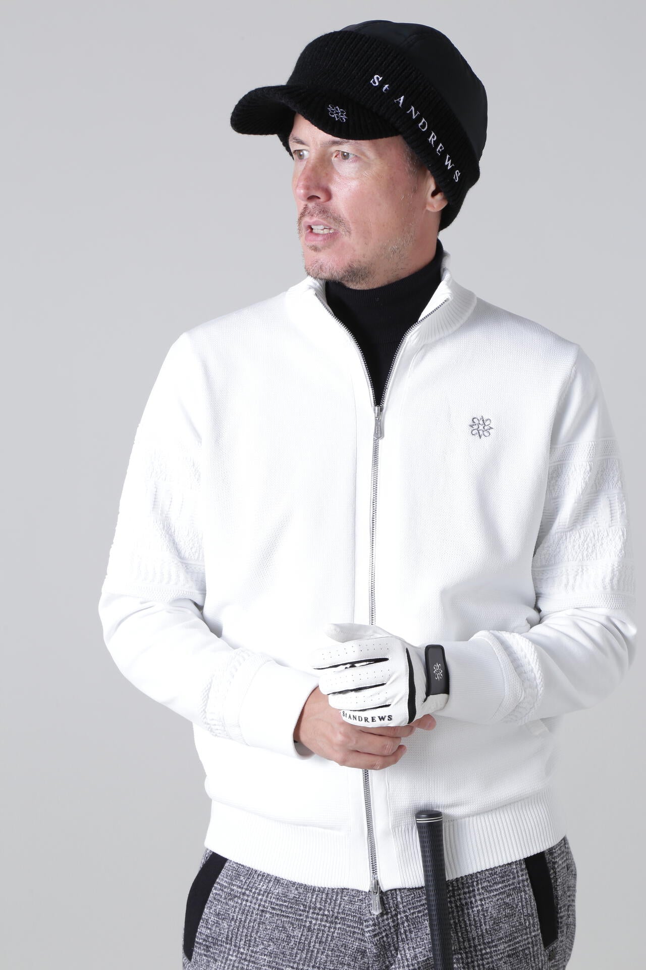 12G天竺裏地付き フルジップアップニットブルゾン (MENS) | St ANDREWS