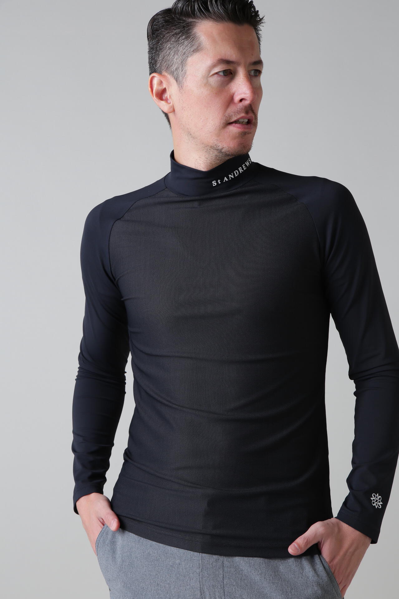 ツインコットUV×SUNPROFITメッシュ長袖ハイネックインナー (MENS)