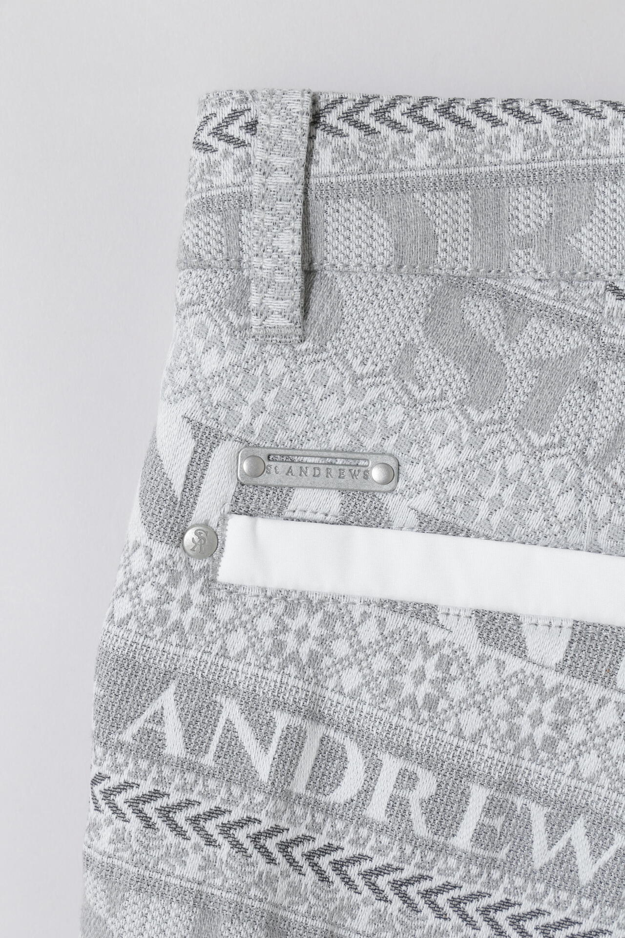 美品■St ANDREWS■リンクスコース柄 ジャガード ストレッチパンツ M M St ANDREWS リンクスコース柄 ジャガード ストレッチパンツ 【楽天